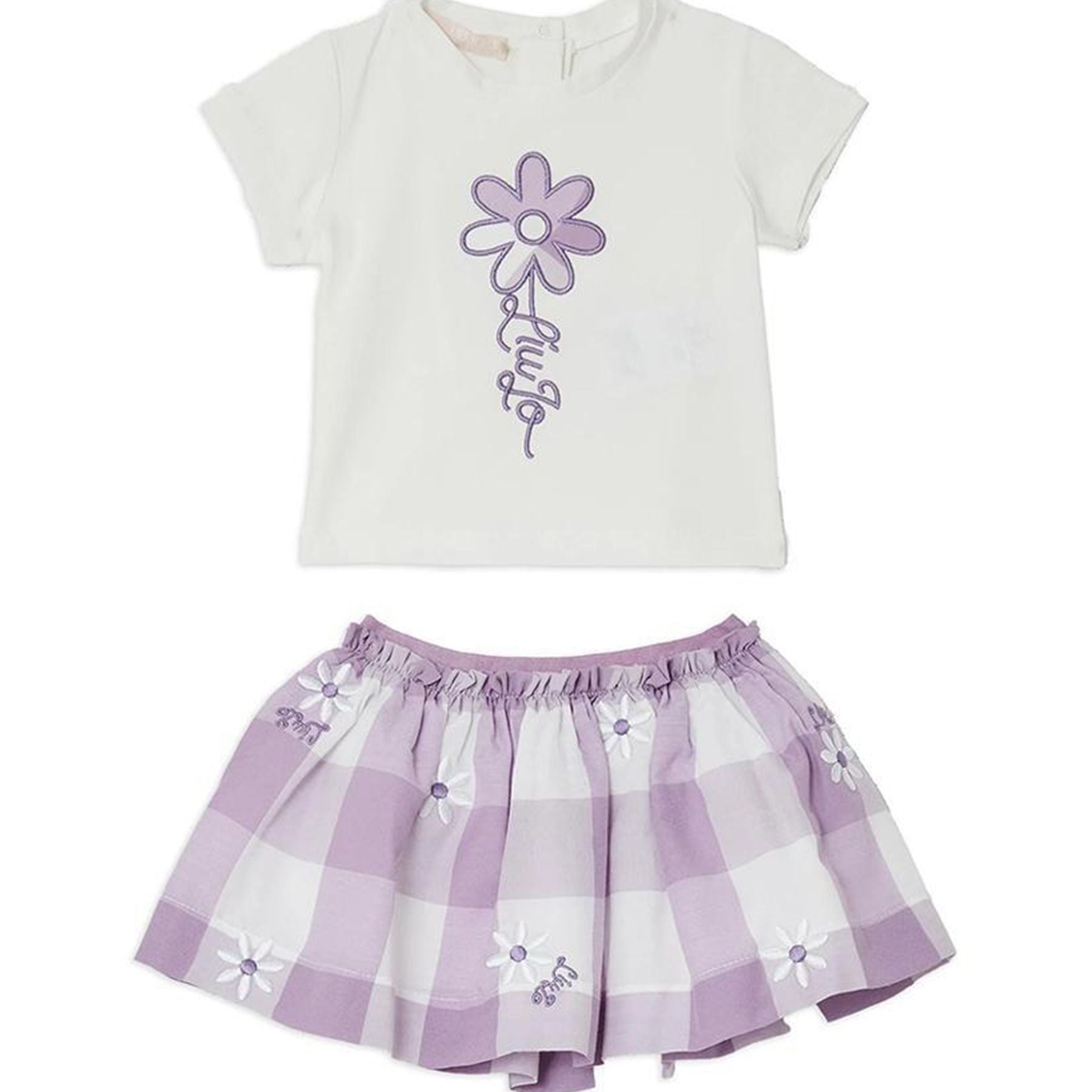 Liu Jo Sporty Outfit with T-shirt and Patterned Skirt