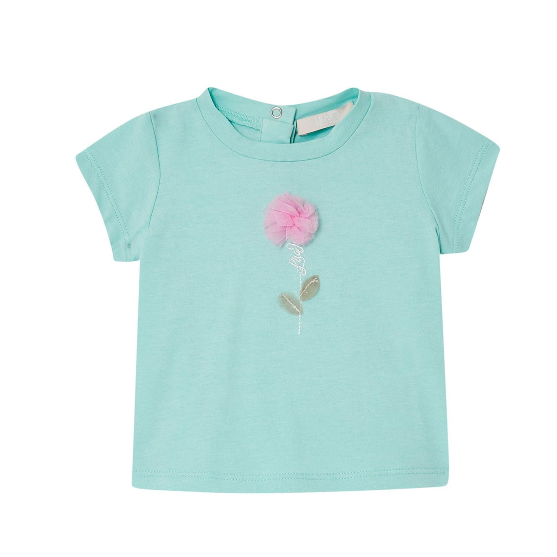 Liu Jo Printed T-shirt with Appliqué Flower