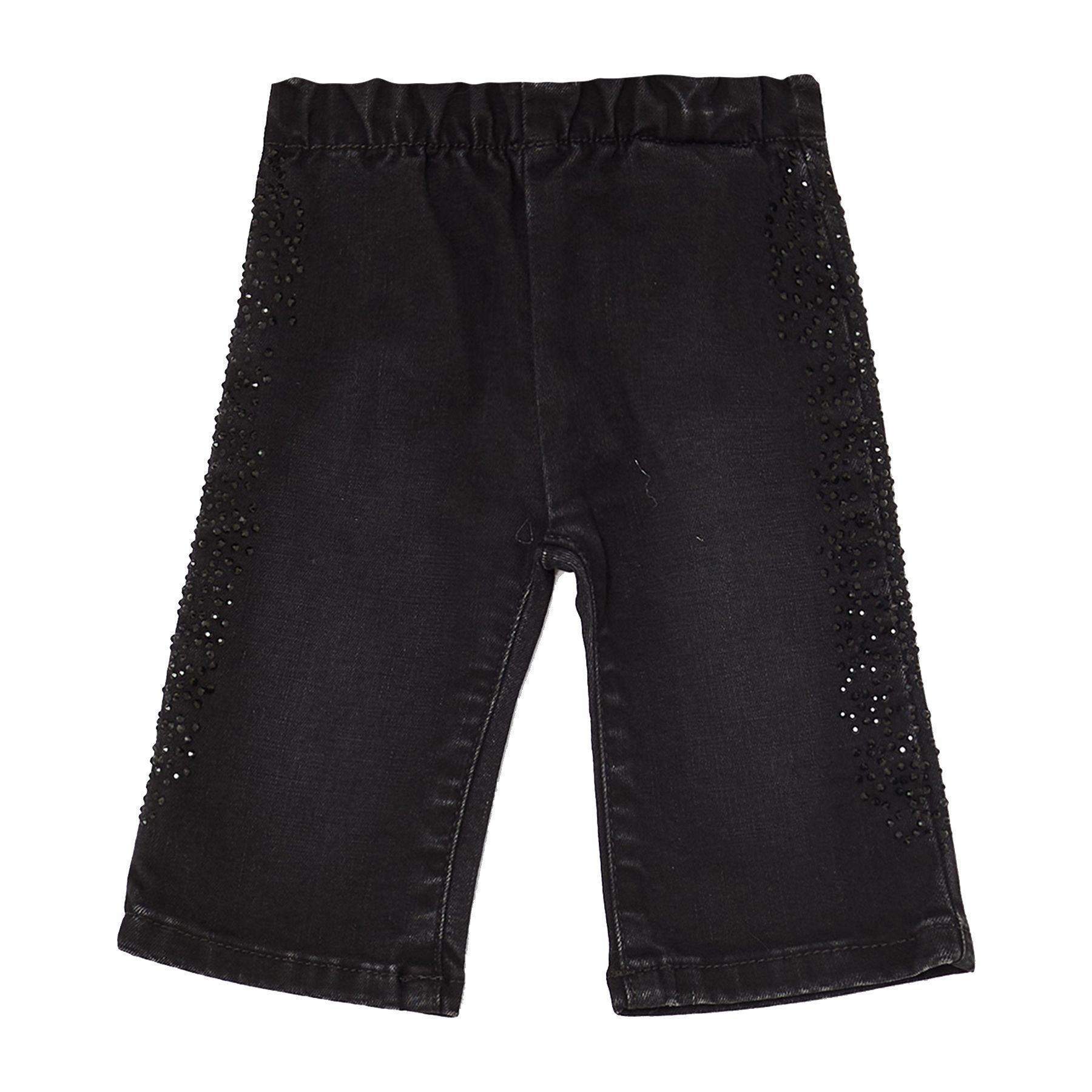 Liu Jo Dark Wash Jeans with Rhinestones for Baby Girls