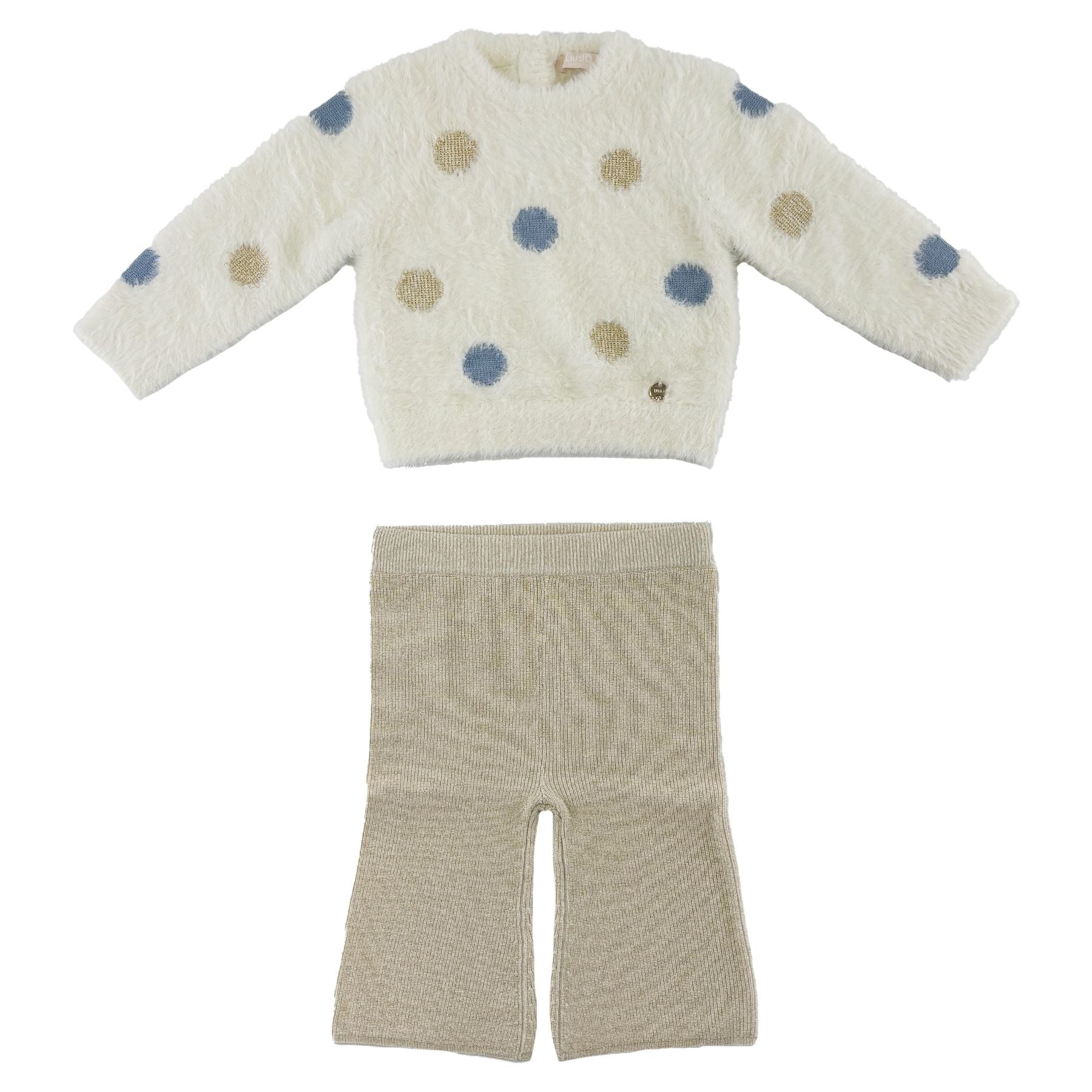 Liu Jo Sports Set in Plain Knit with Polka Dot and Filo Trousers