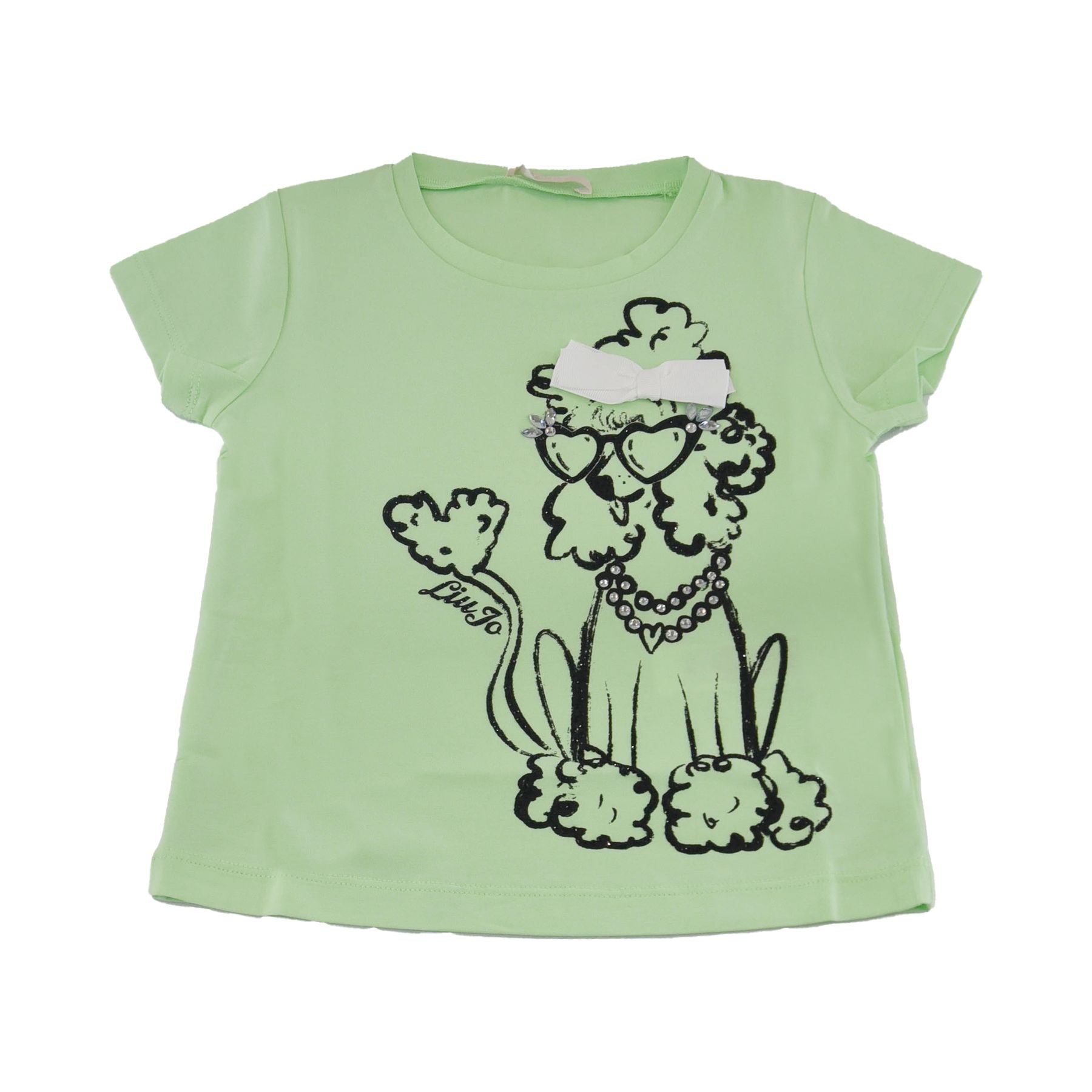 Liu Jo Crew Neck T-Shirt with Dog Print