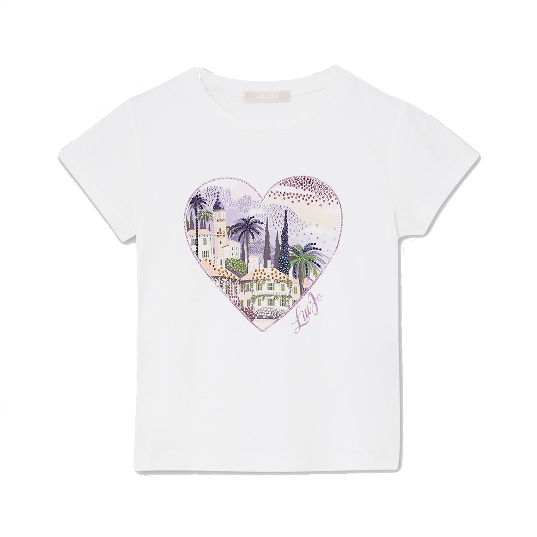 Liu Jo White Crew Neck T-shirt with Logo