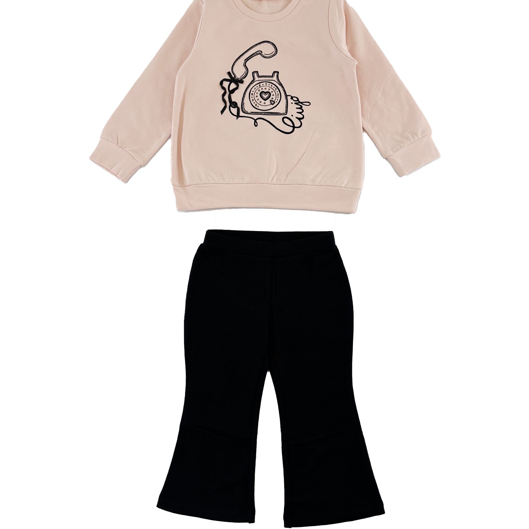 Liu Jo Sports Set with Pink Sweatshirt and Black Trousers