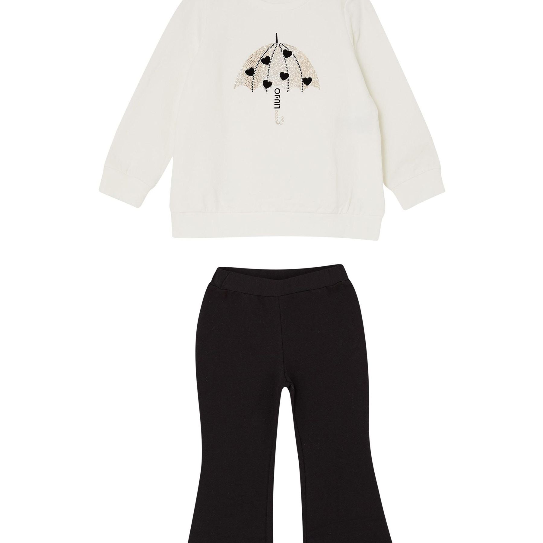 Liu Jo Sports Set with White Sweatshirt and Black Trousers