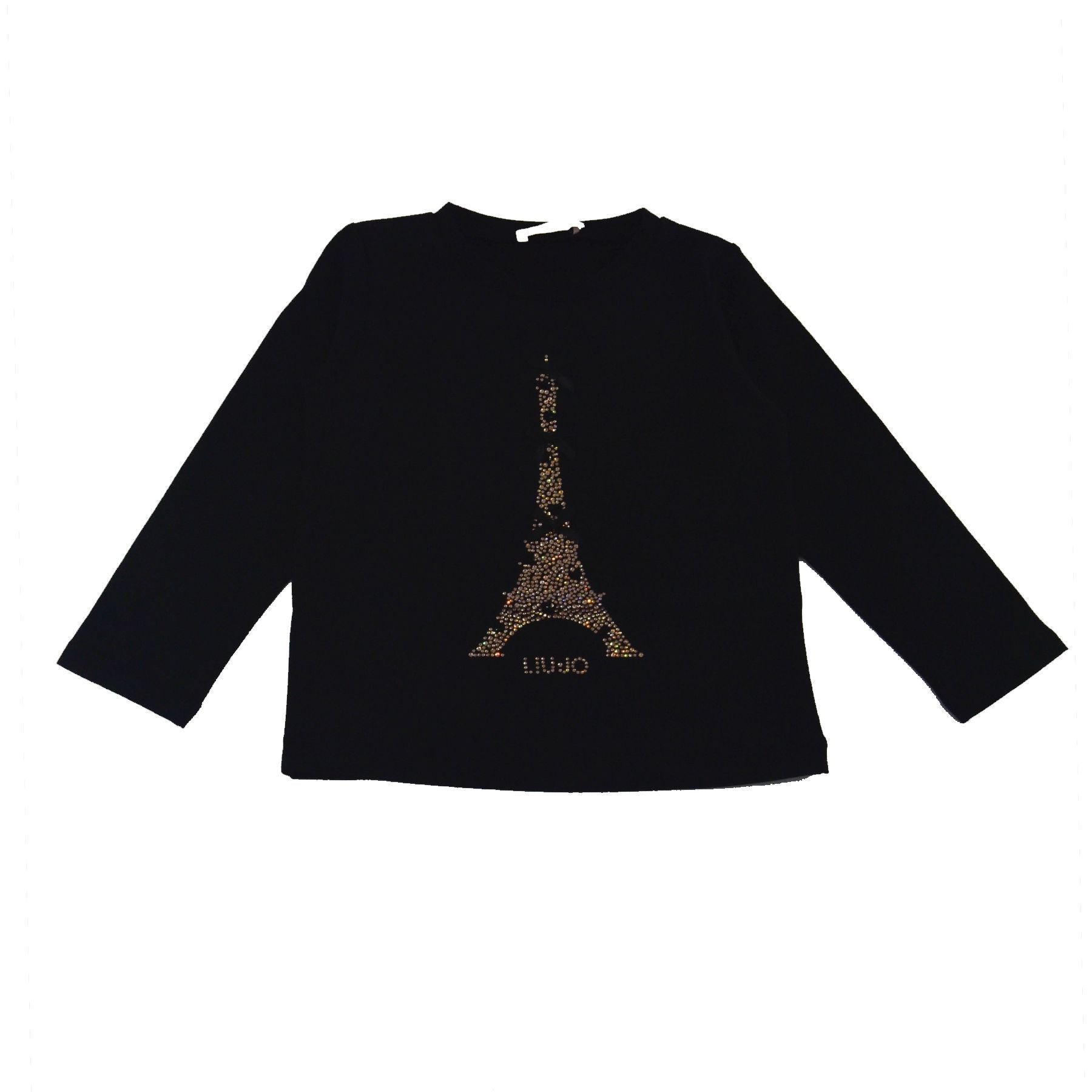 Liu Jo Crew Neck T-Shirt with Glitter Tower Logo