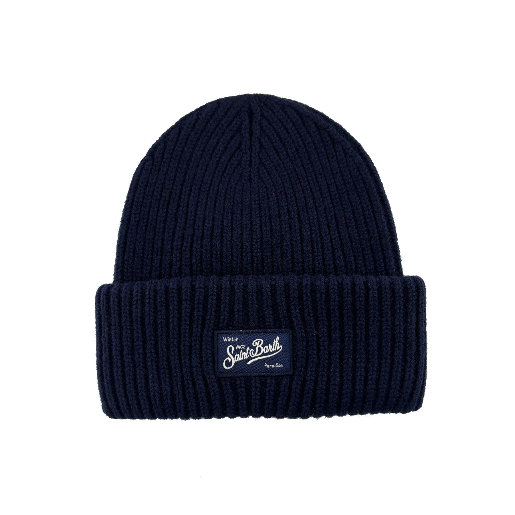 Mc2 Saint Barth Berry Knit Hat in Navy Blue
