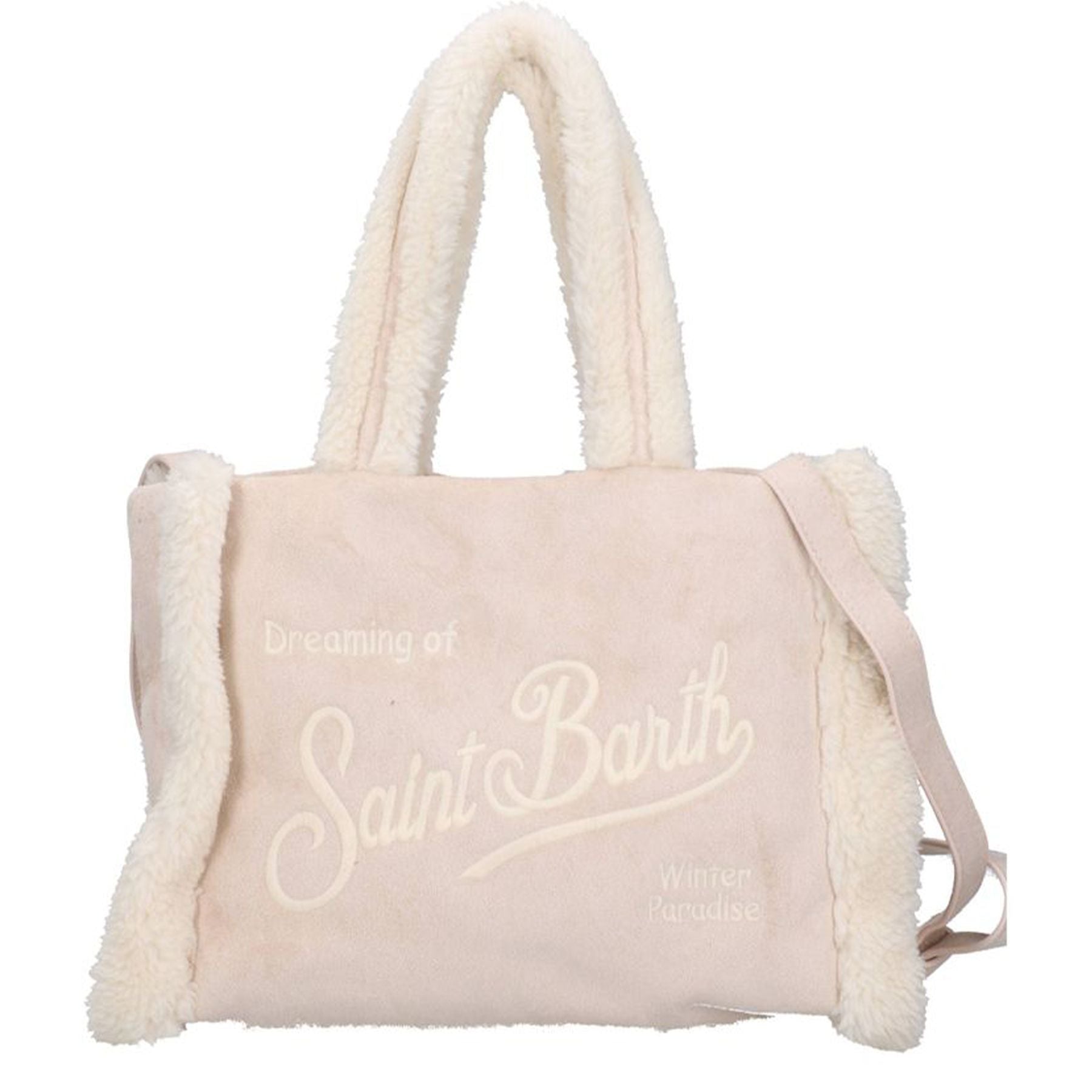 Mc2 Saint Barth Colette Shearling Handbag with Shoulder Strap