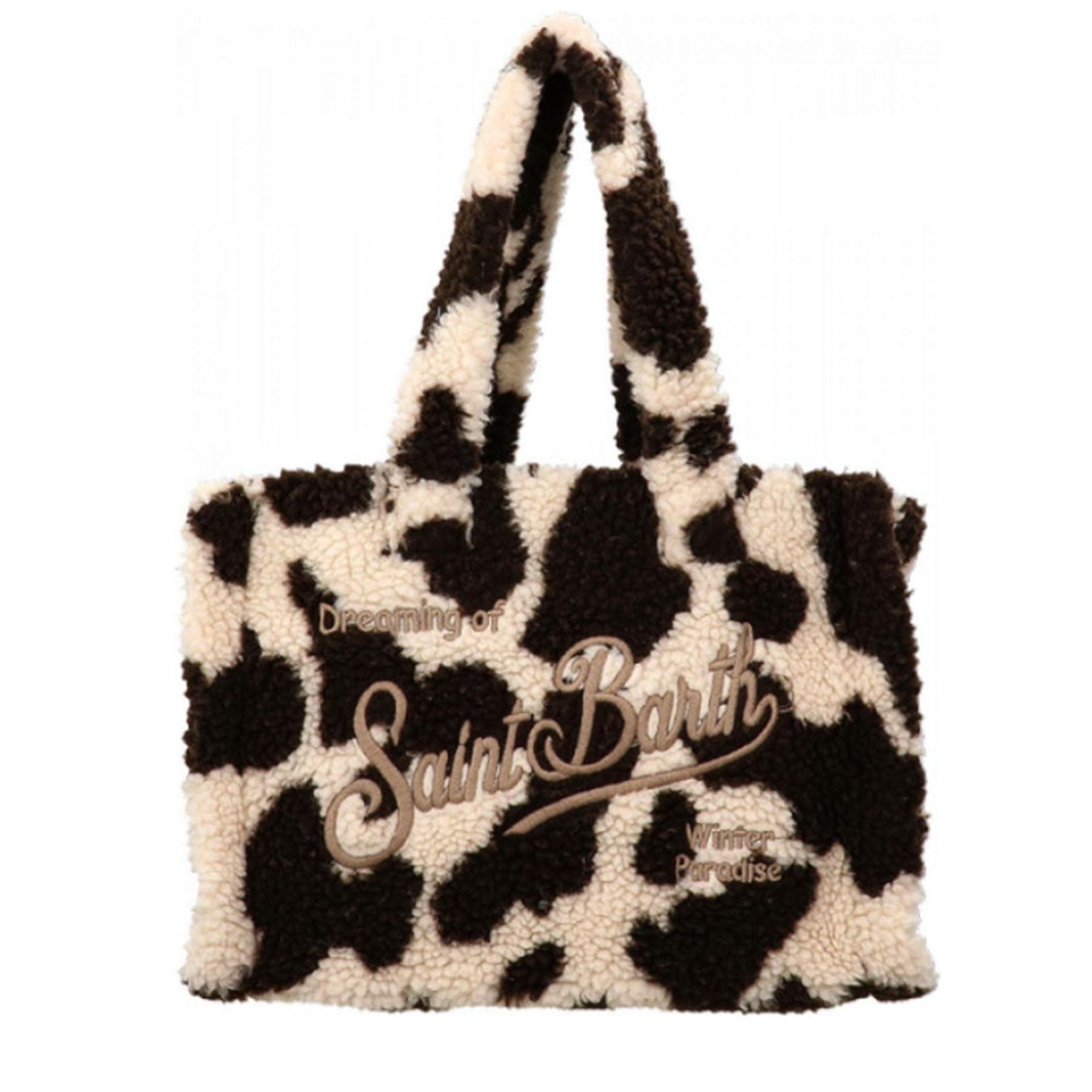 Mc2 Saint Barth Colette Teddy Handbag with Shoulder Strap in Cowhide Leather