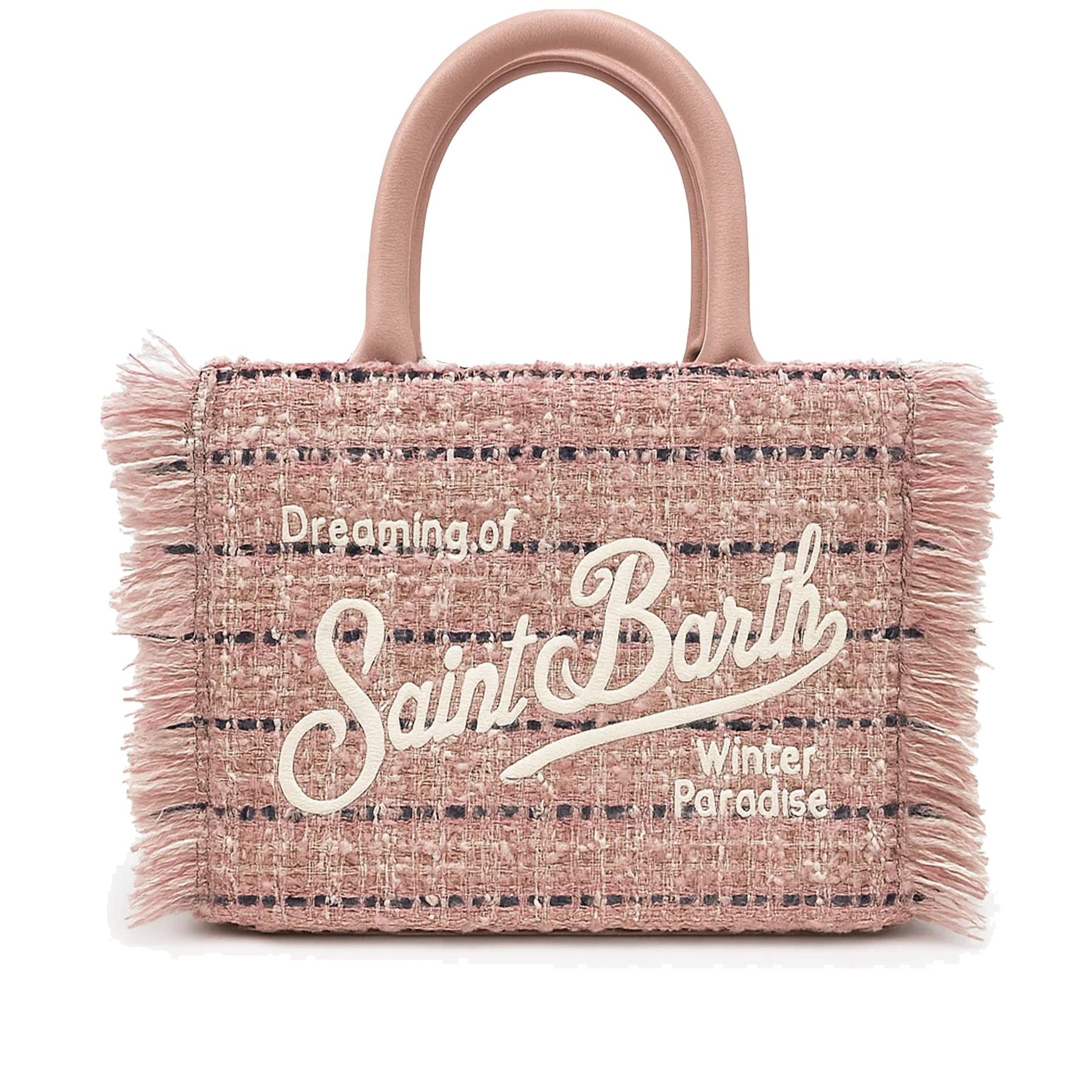 Mc2 Saint Barth Bag Embellished with Frayed Edge and Embroidered Logo
