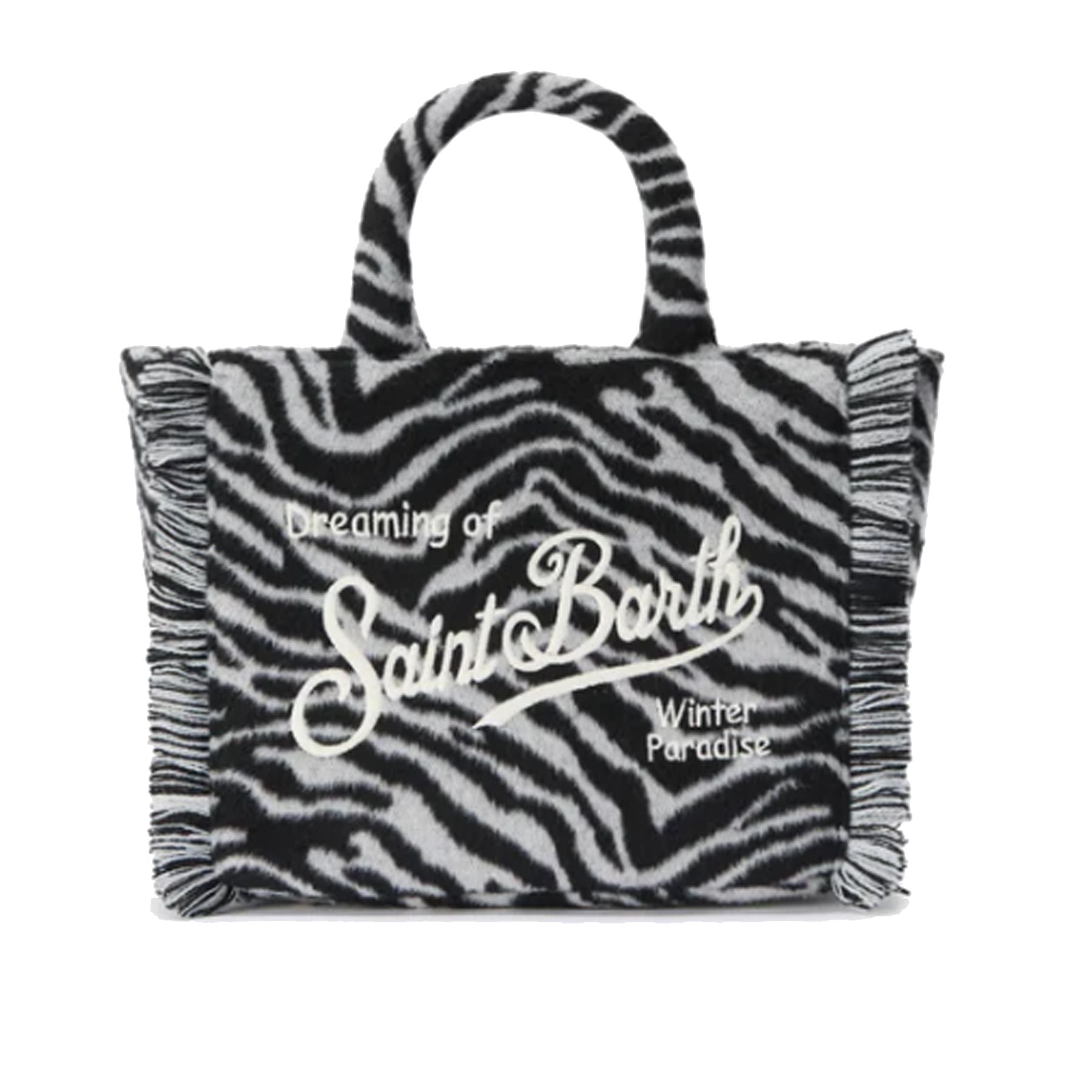 Mc2 Saint Barth Teddy Bear Bag with Zebra Shoulder Strap