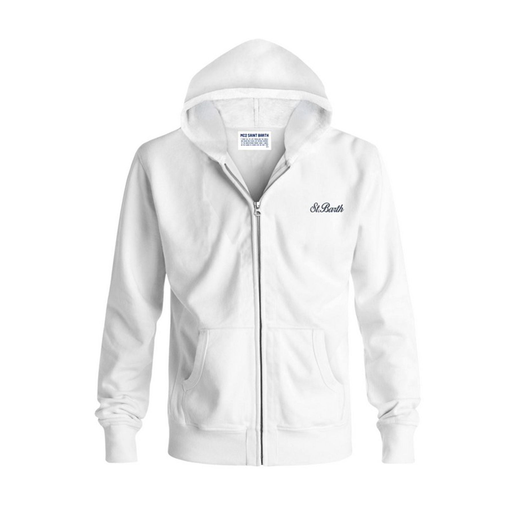 Mc2 Saint Barth Full Zip Hoodie in Blue Lightweight Cotton
