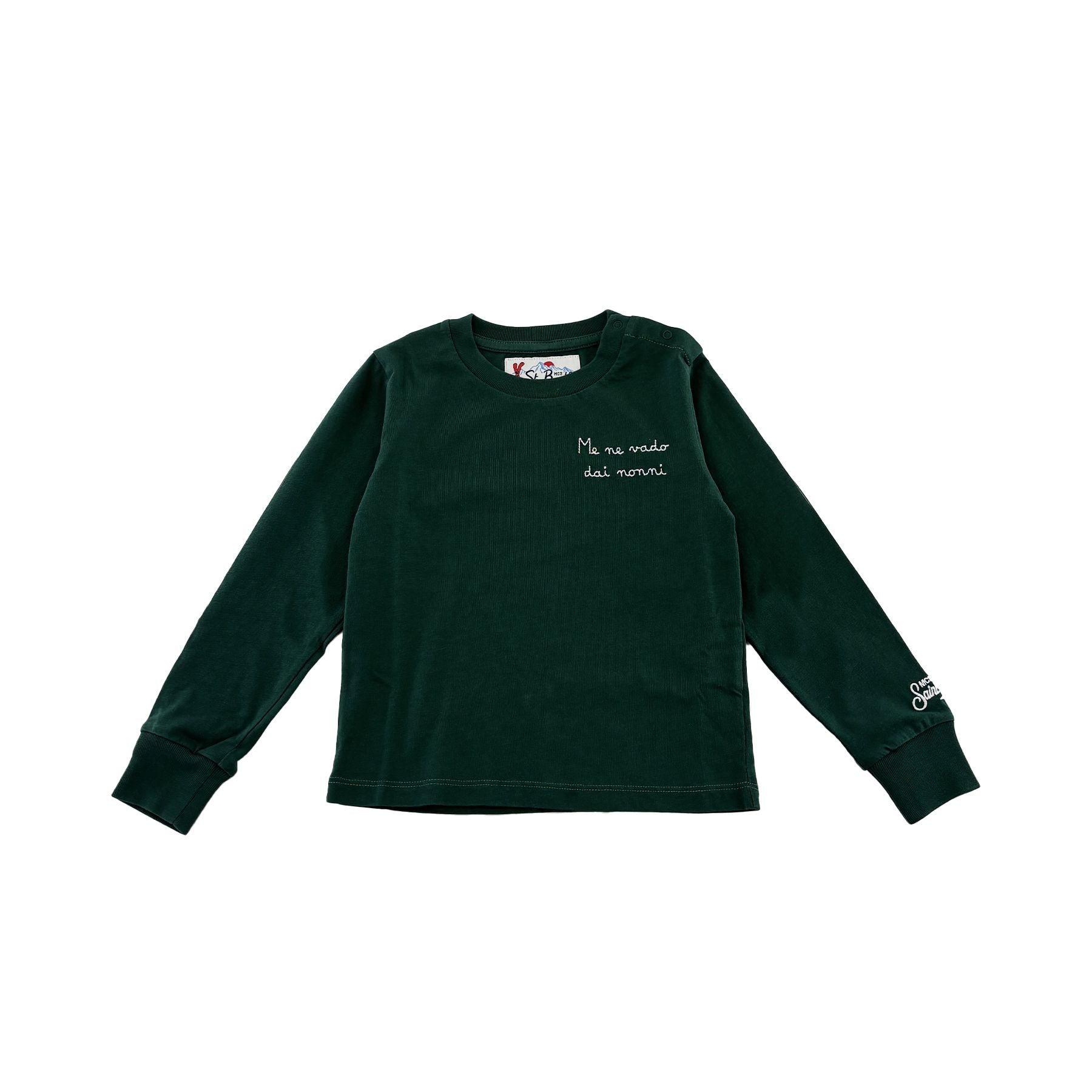 Mc2 Saint Barth Luton T-Shirt with I'm Going to Grandparents' Cuff