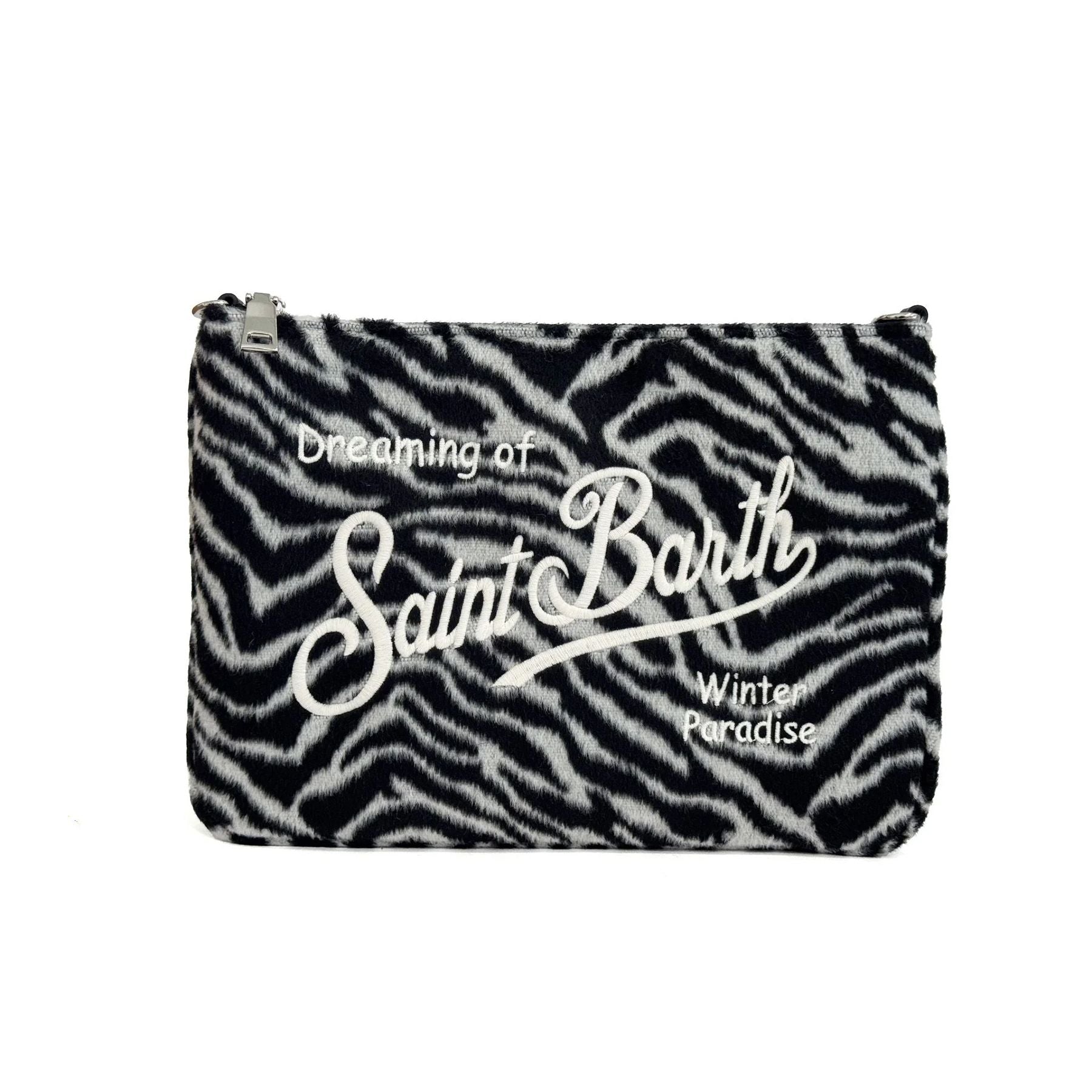 Mc2 Saint Barth Parisienne Mini Felt Bag with Zebra Pattern