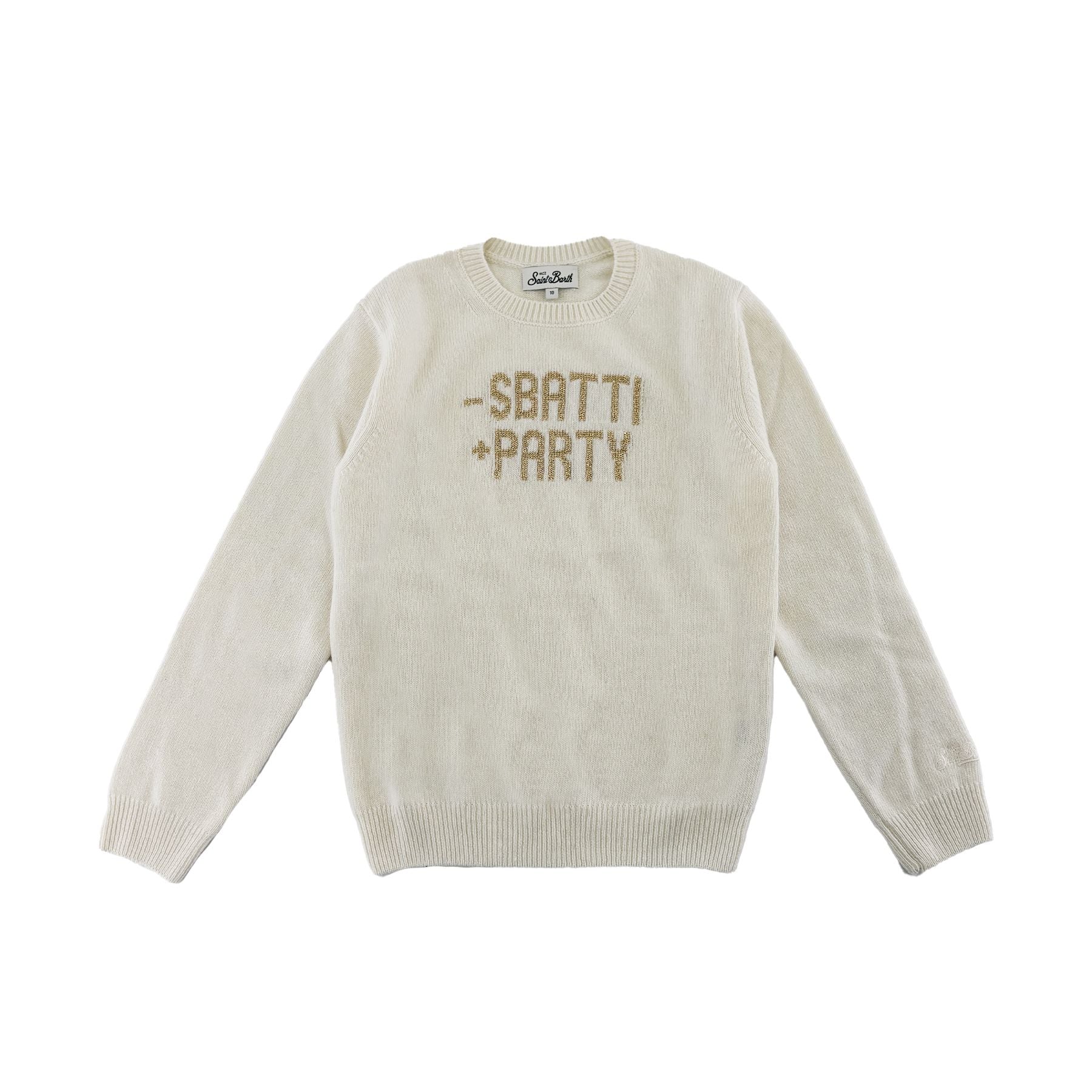 Mc2 Saint Barth Crew Neck Sbatti Party Cream Sweater