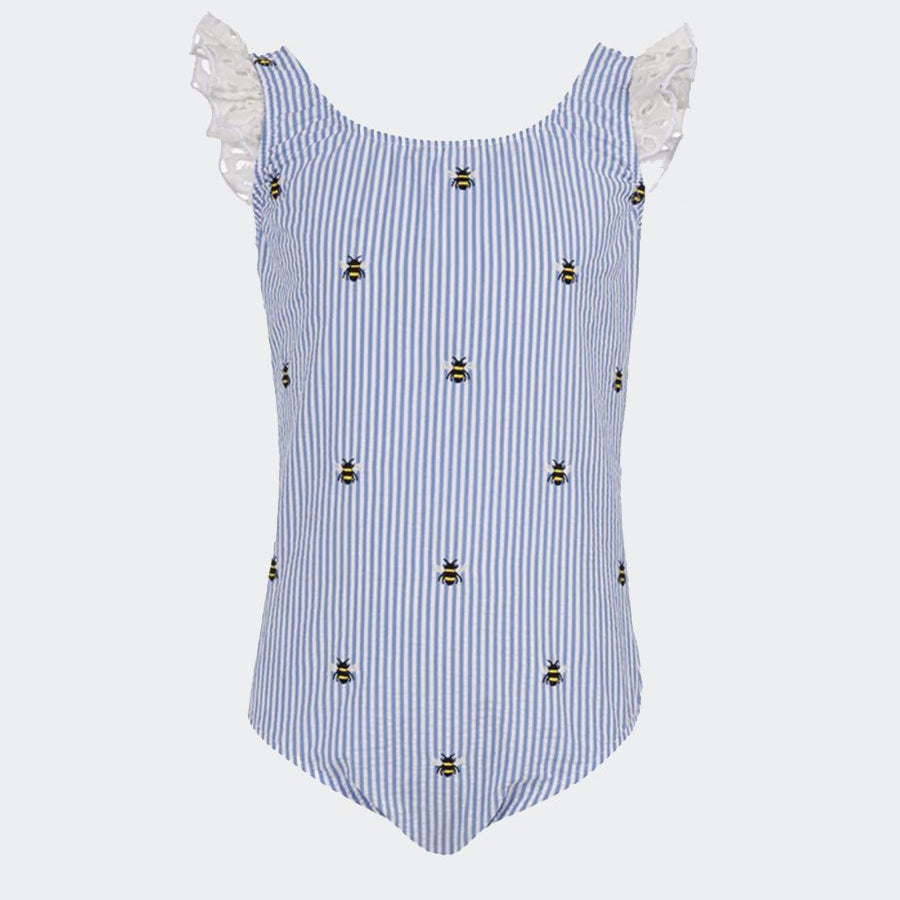 Mc2 Saint Barth Tilda Cotton Striped One-Piece Swimsuit