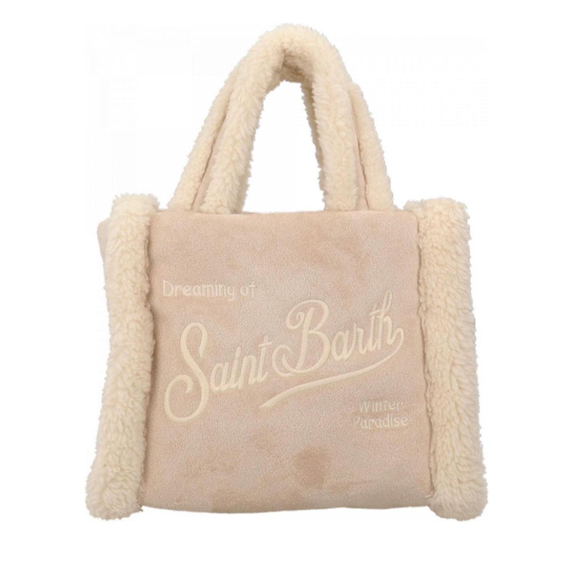 Mc2 Saint Barth Mini Shearling Small Vanity Bag with Shoulder Strap