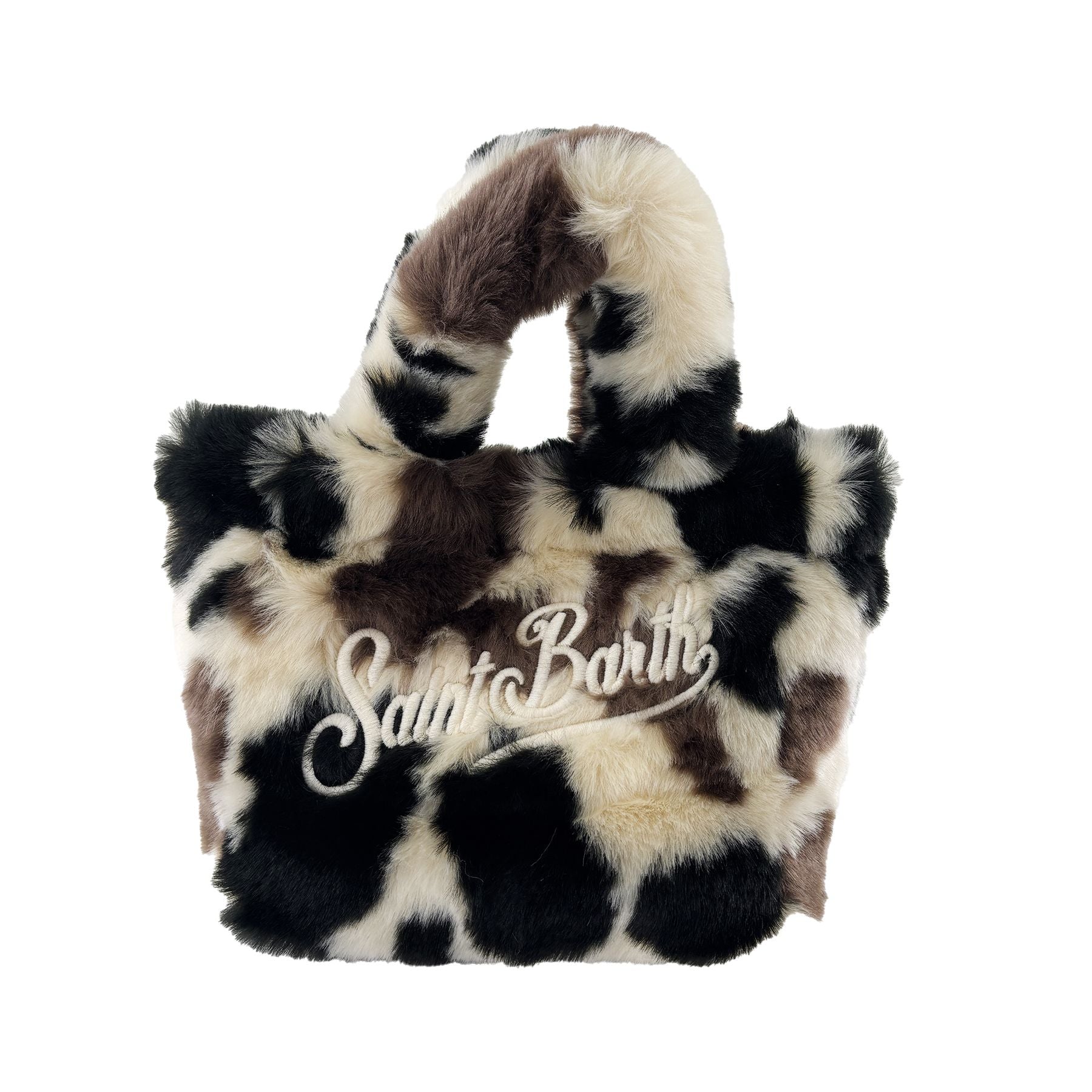 Mc2 Saint Barth Mini Soft Fur Small Vanity Bag with Cow Shoulder Strap