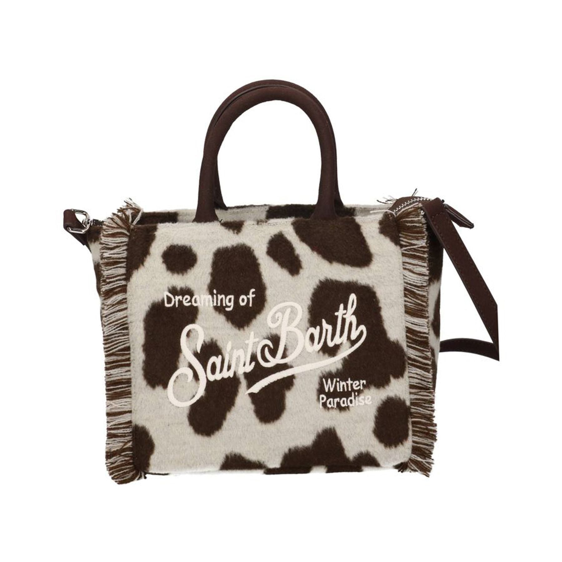 Mc2 Saint Barth Mini Felt Small Vanity Bag with Cow Shoulder Strap