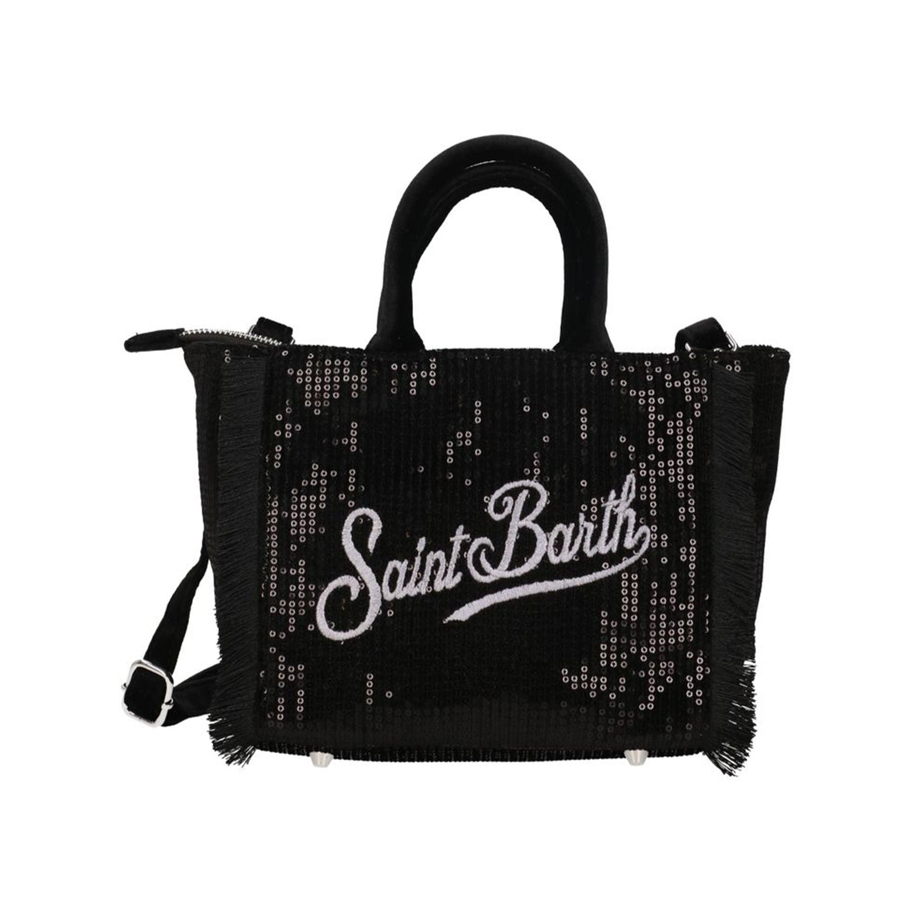 Mc2 Saint Barth Mini Velvet Small Vanity Bag with Shoulder Strap Glitter Packs