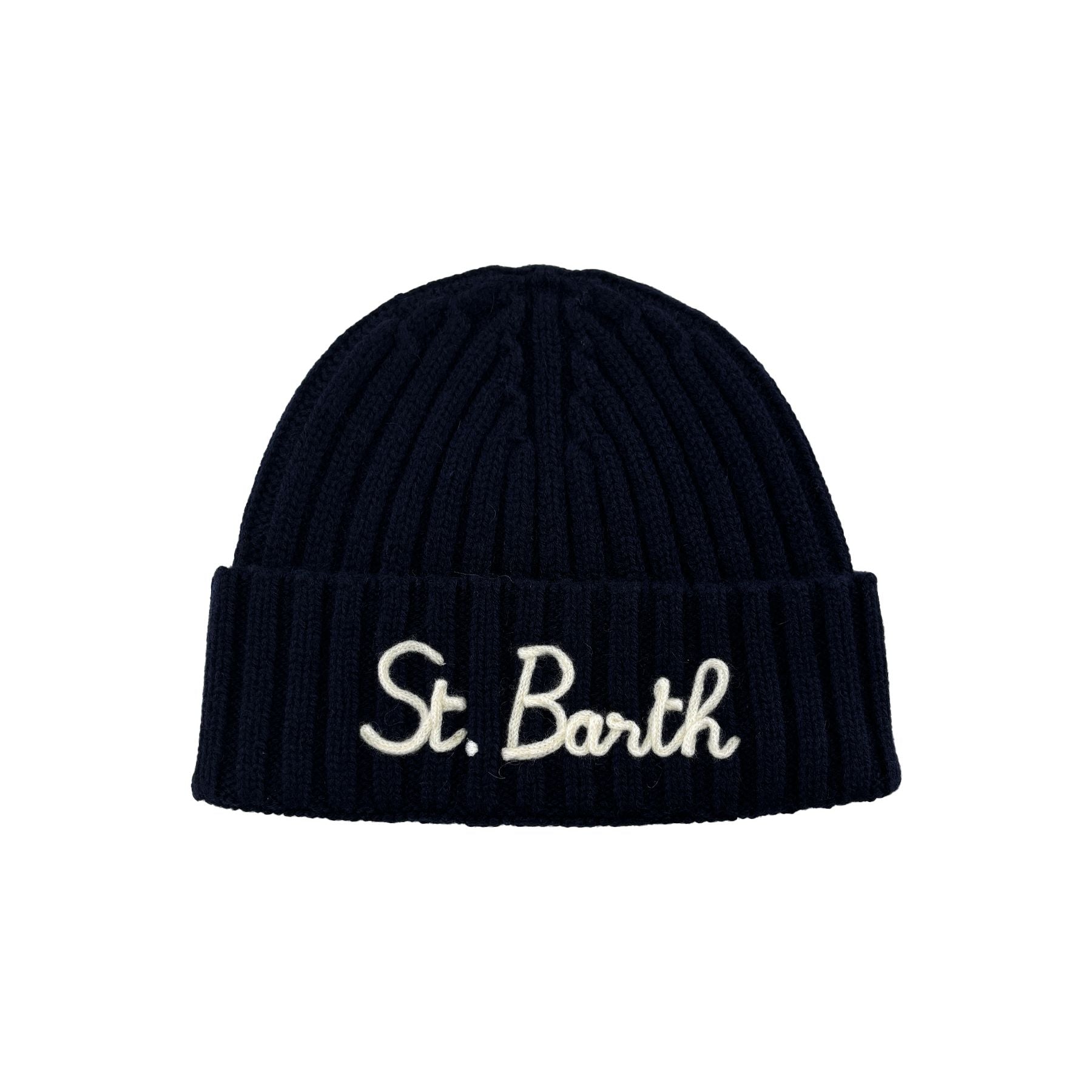 Mc2 Saint Barth Wool Knit Hat with Logo Embroidery