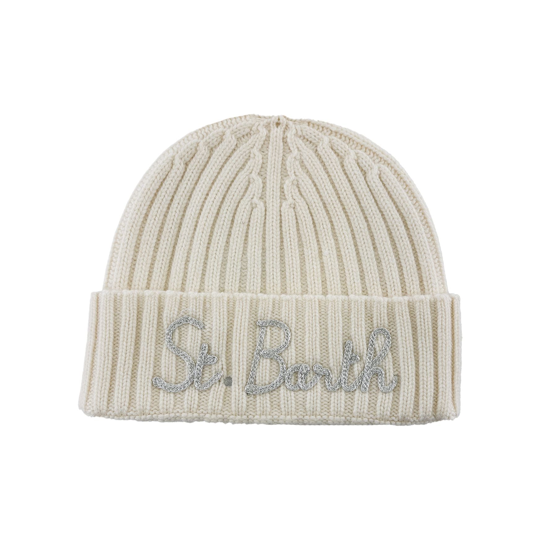 Mc2 Saint Barth Wool Knit Hat with Logo Embroidery