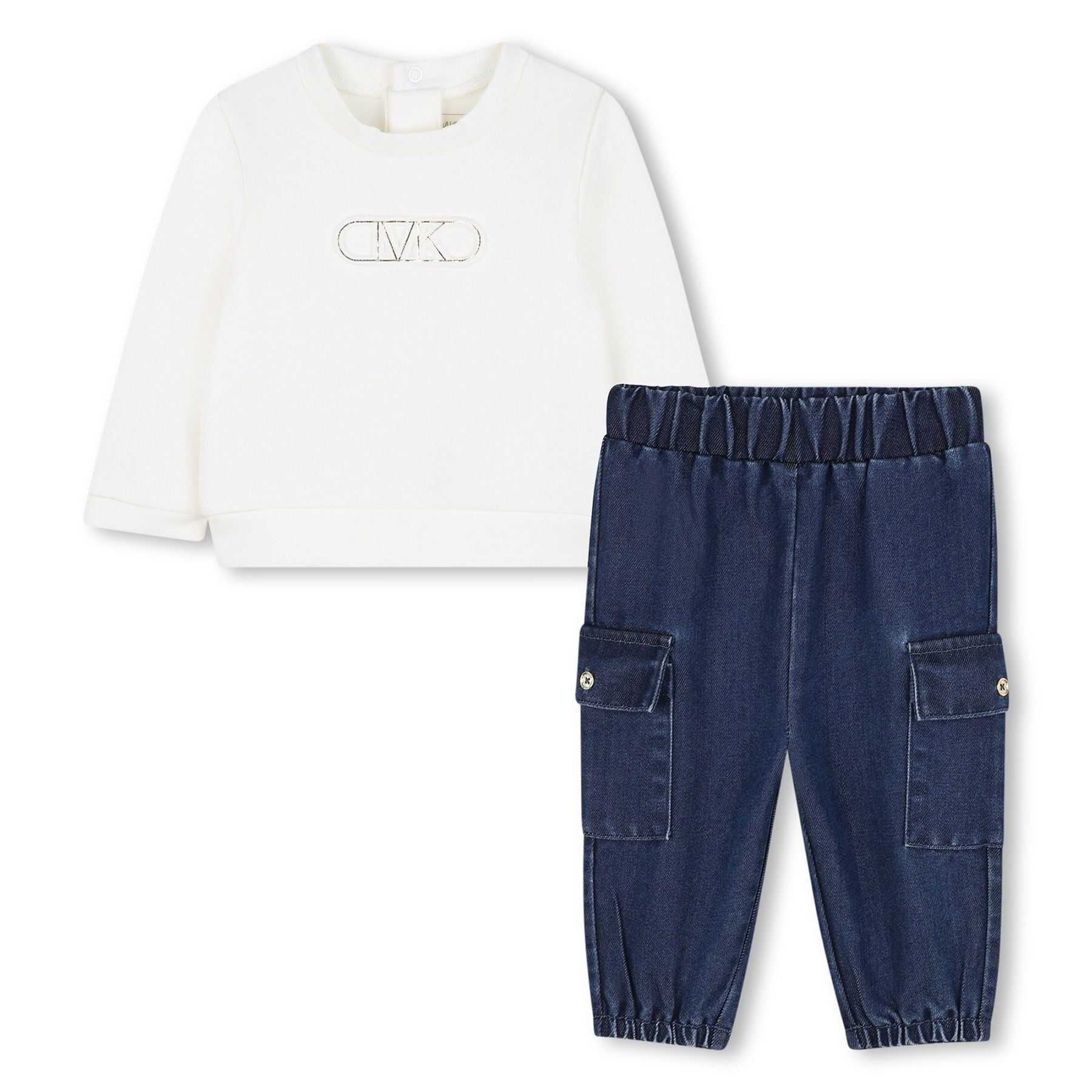 Michael Kors White and Blue Sporty Suit Elegant Comfortable