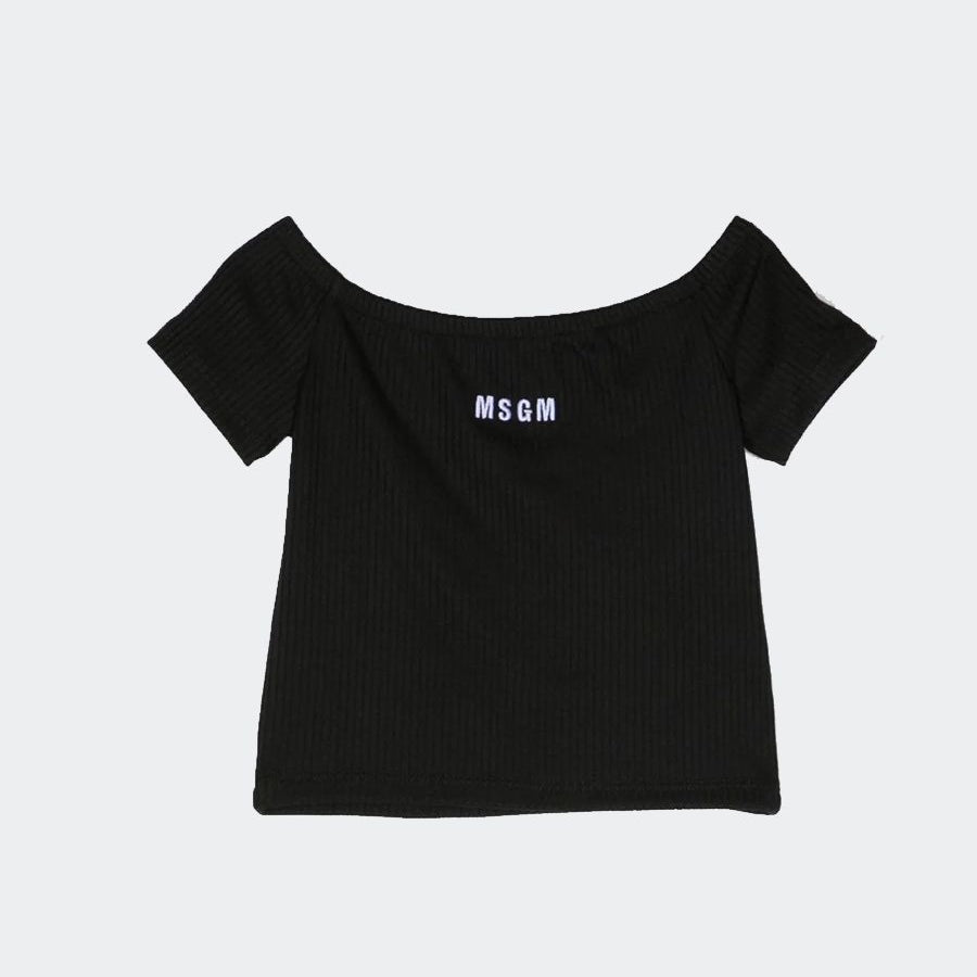 Msgm Stretch Solid Color Top