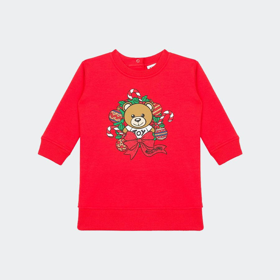 Moschino Red Dress with Christmas Bear