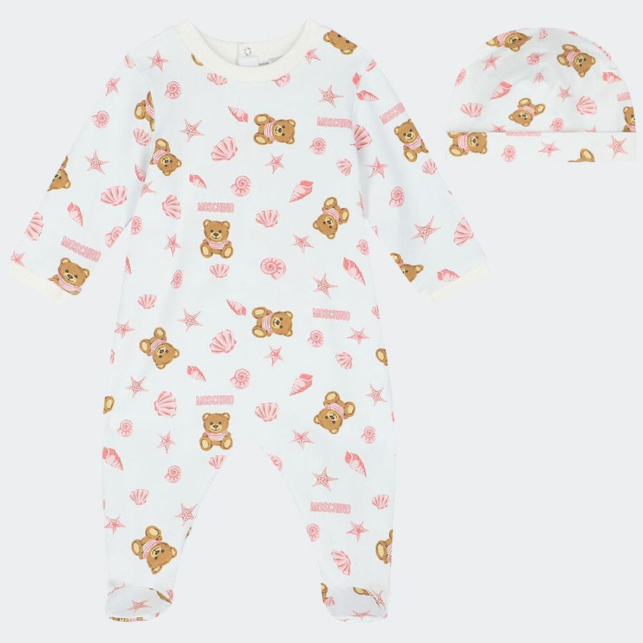 Moschino Onesie and Hat Gift Set