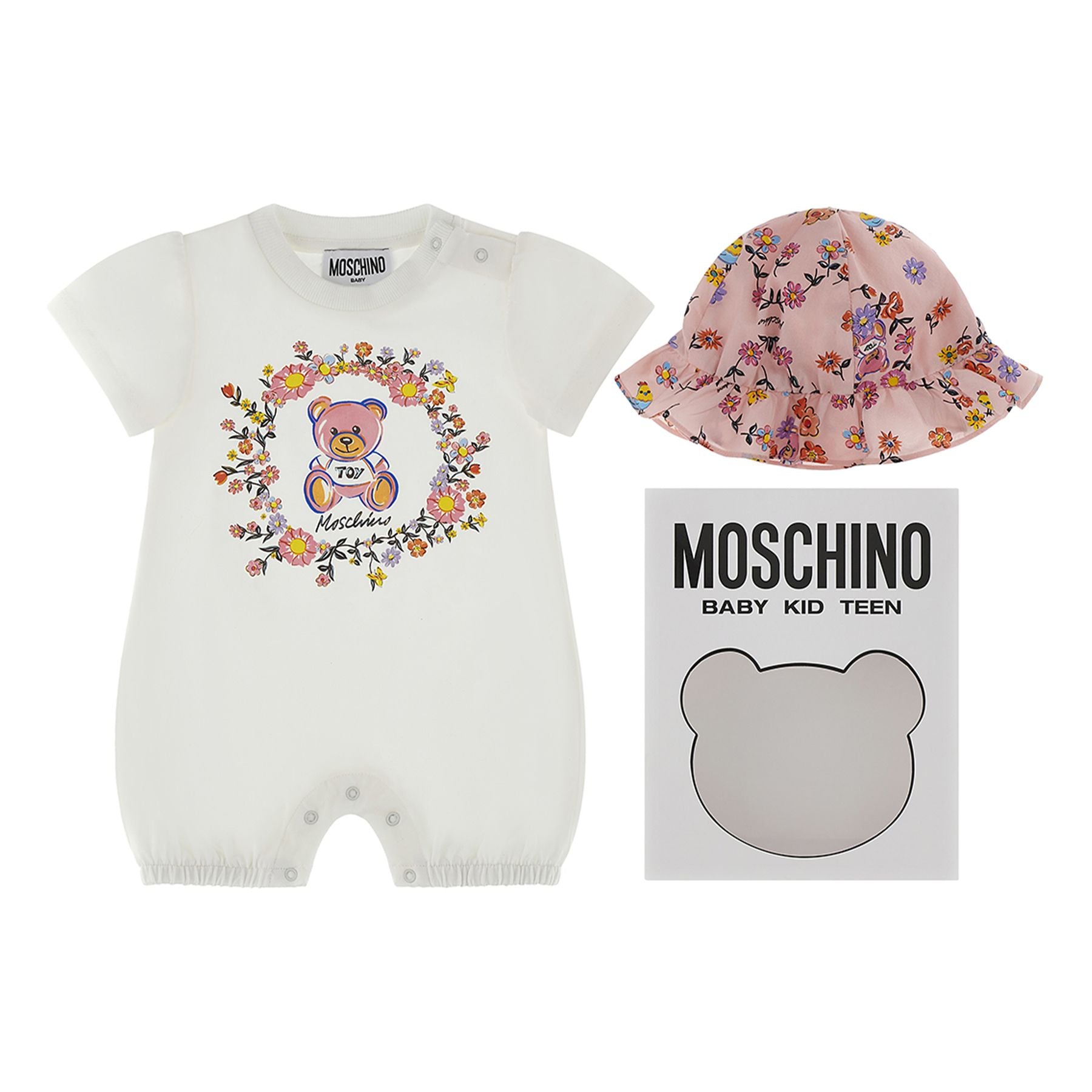 Moschino Lively Design Romper and Hat Gift Set