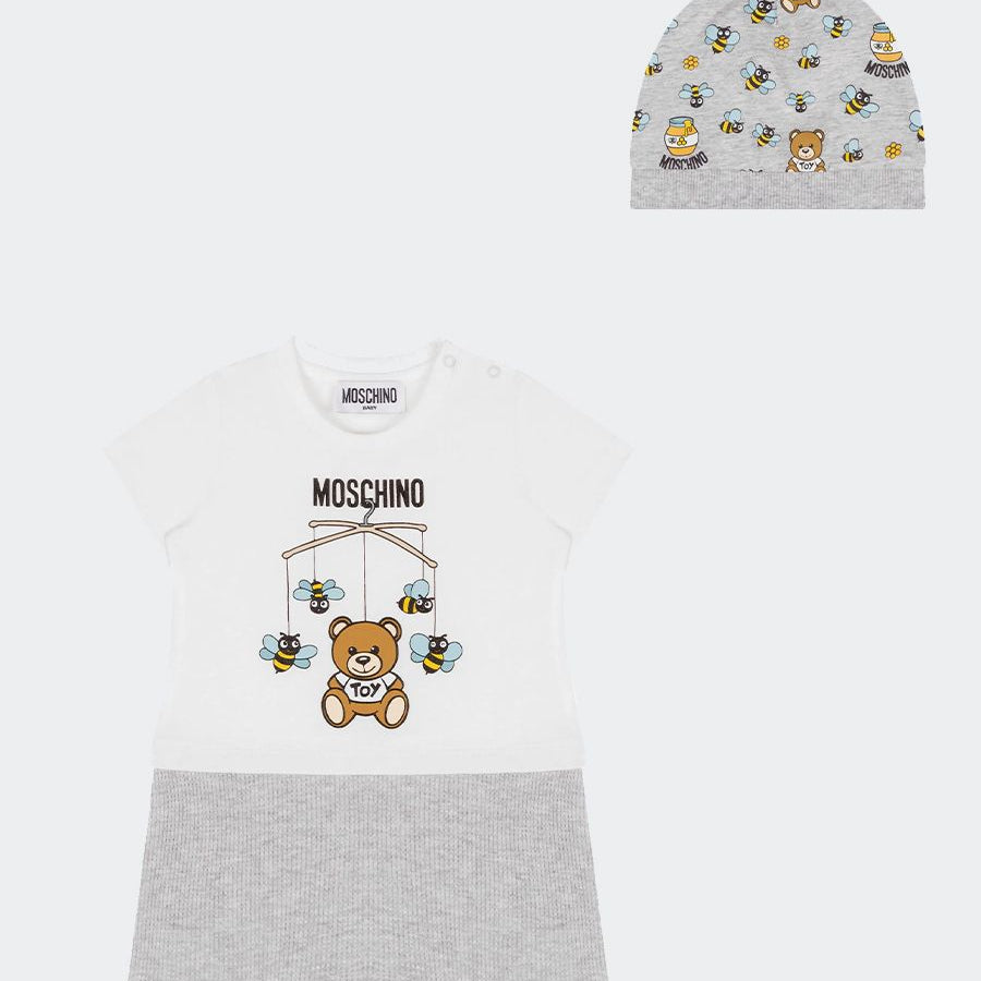 Moschino Onesie and Hat Gift Set