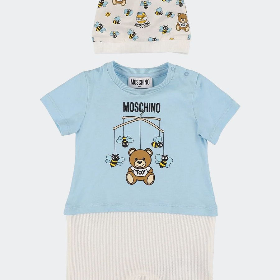 Moschino Onesie and Hat Gift Set