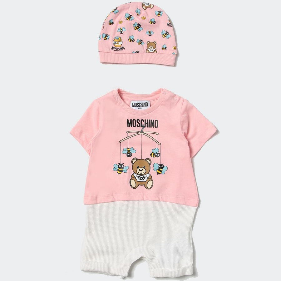Moschino Onesie and Hat Gift Set