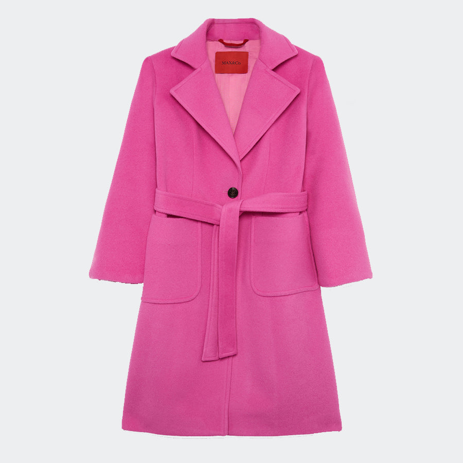 Max&co Coat with Lapel Collar and Belt