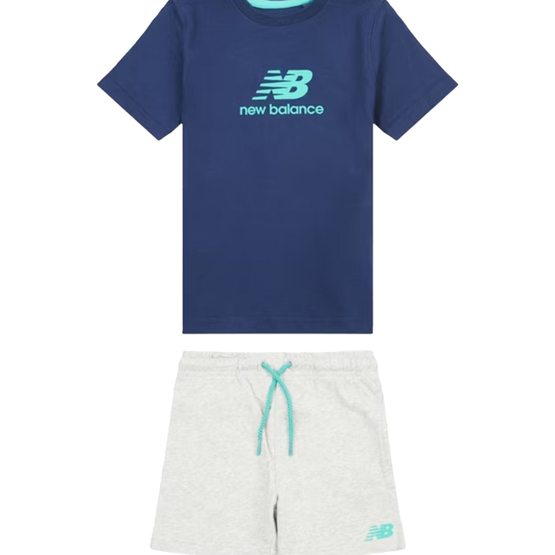 New Balance Printed T-Shirt and Shorts Sports Set