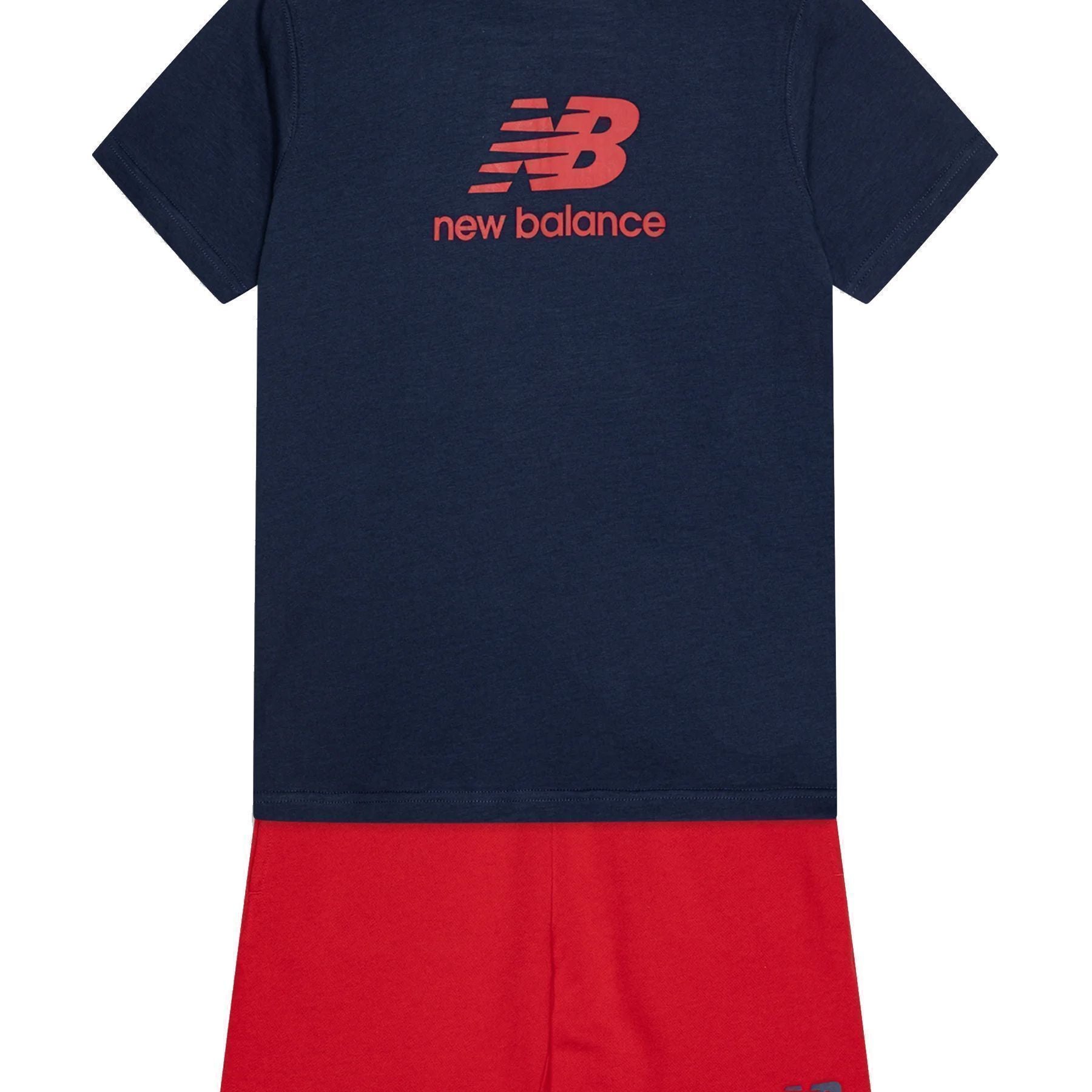 New Balance Printed T-Shirt and Shorts Sports Set