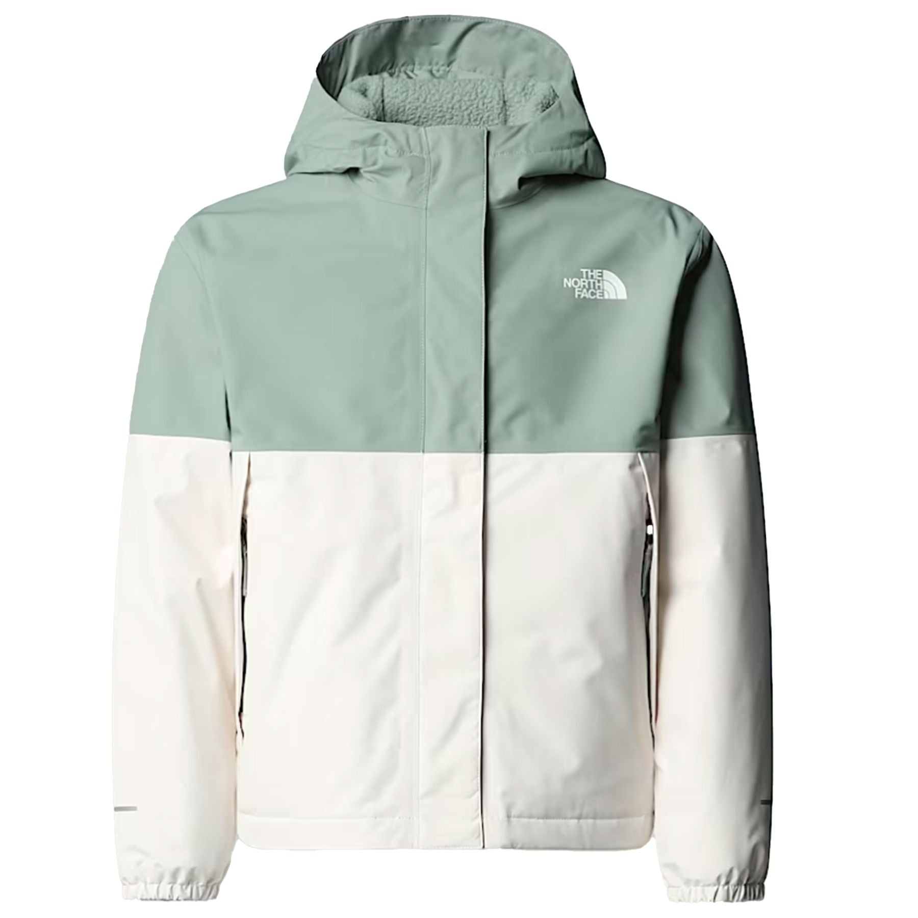 The North Face Girls' Cream Green Rain Jacket