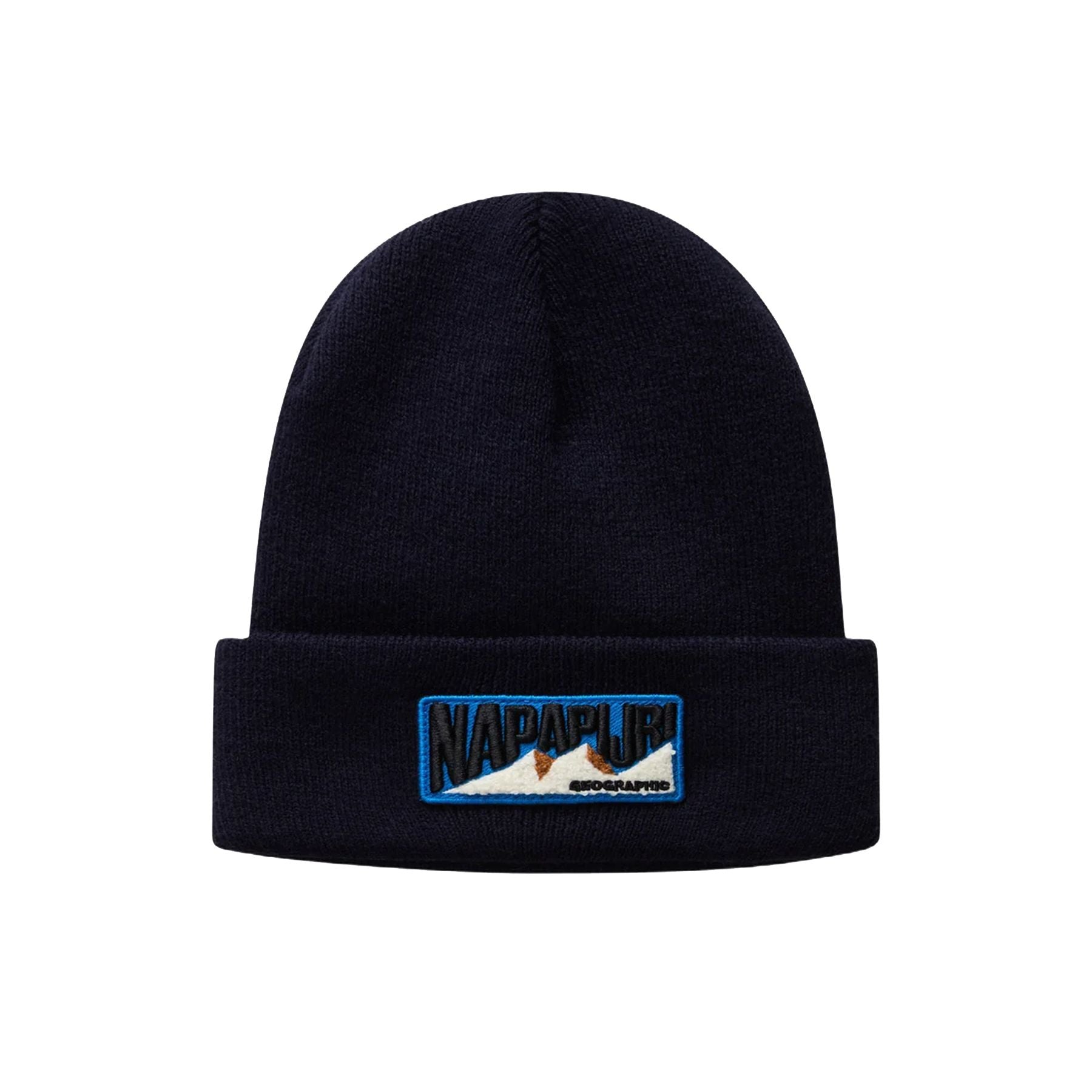 Napapijri Blue Knit Hat with Patch