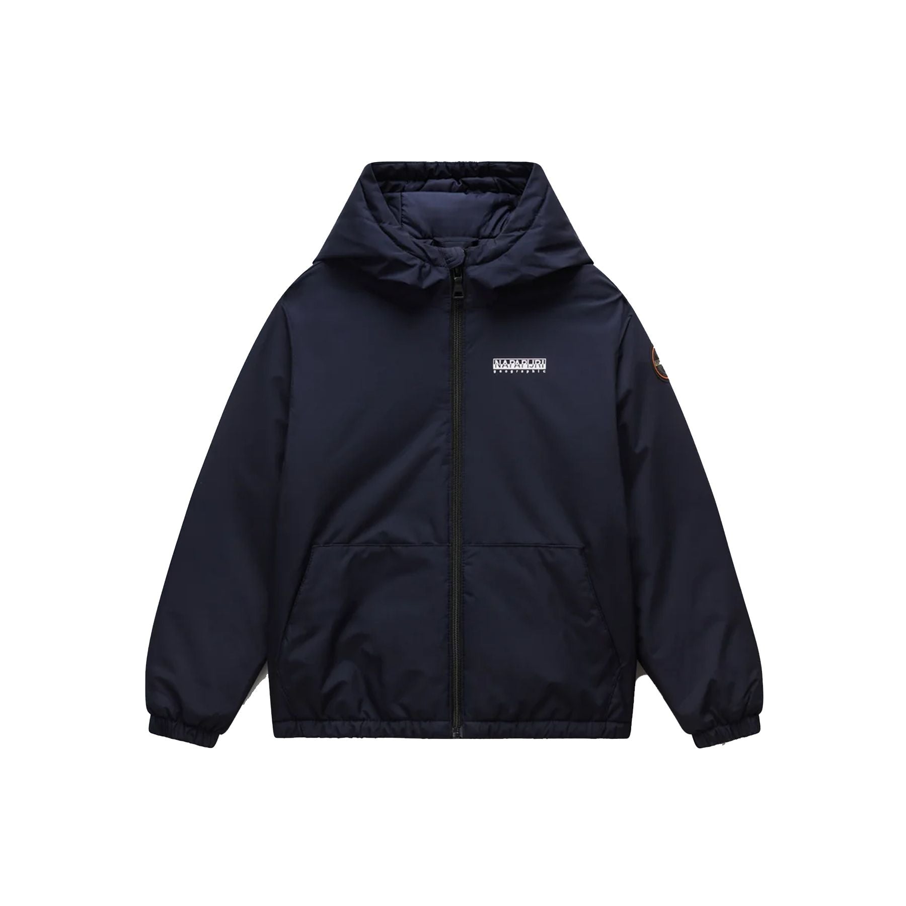 Blue Quilted Jacket with Hood