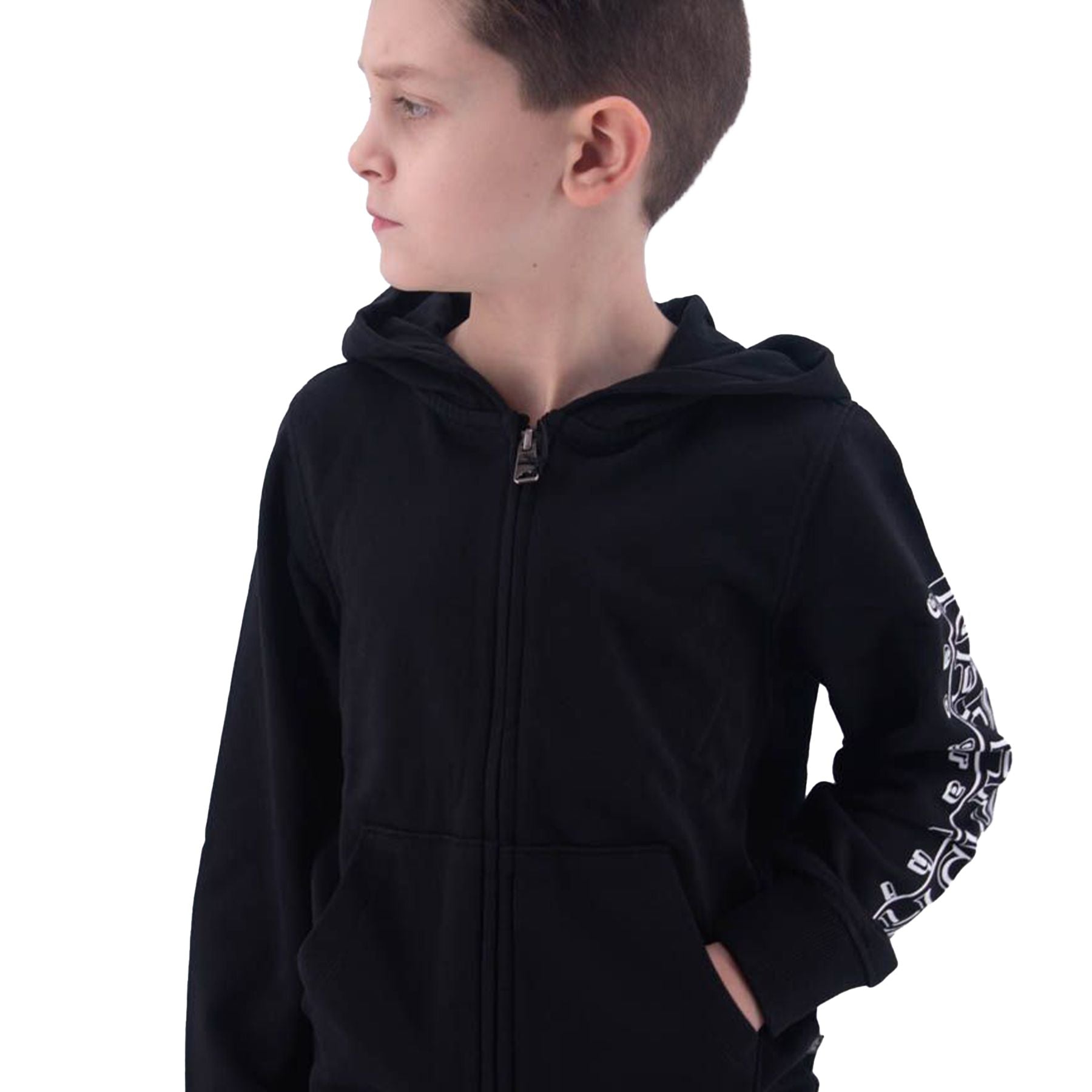 Napapijri Boys' Boli Full Zip Hoodie with Logo Print Sleeve