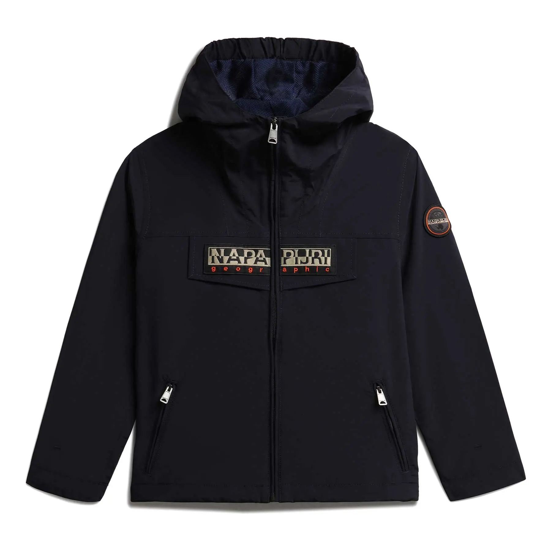Napapijri Lightweight Full Zip Jacket with Hood and Logo Flap