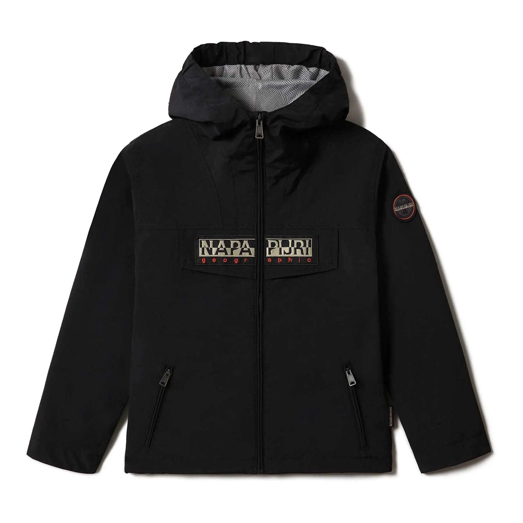 Napapijri Lightweight Full Zip Jacket with Hood and Logo Flap