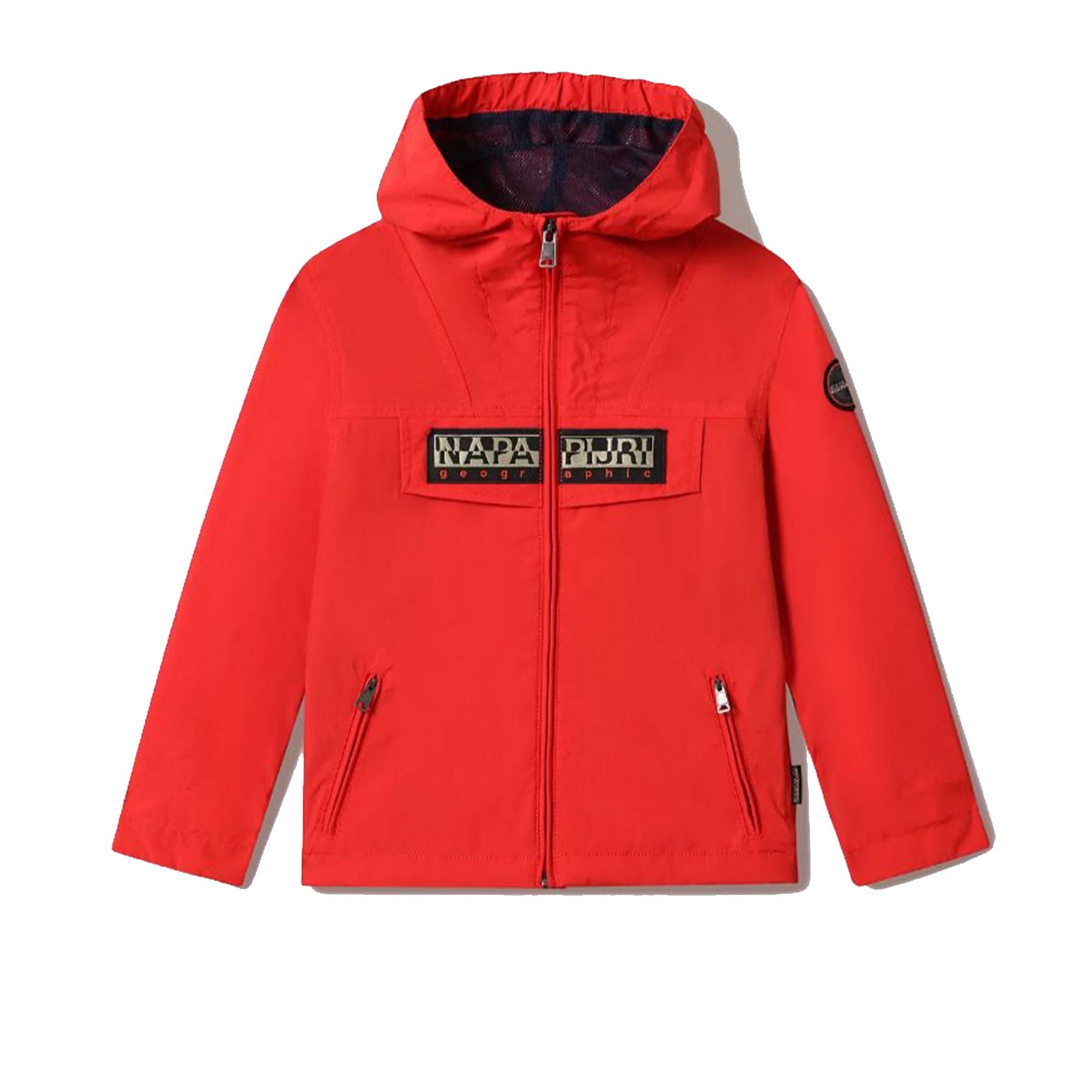 Napapijri Lightweight Full Zip Jacket with Hood and Logo Flap