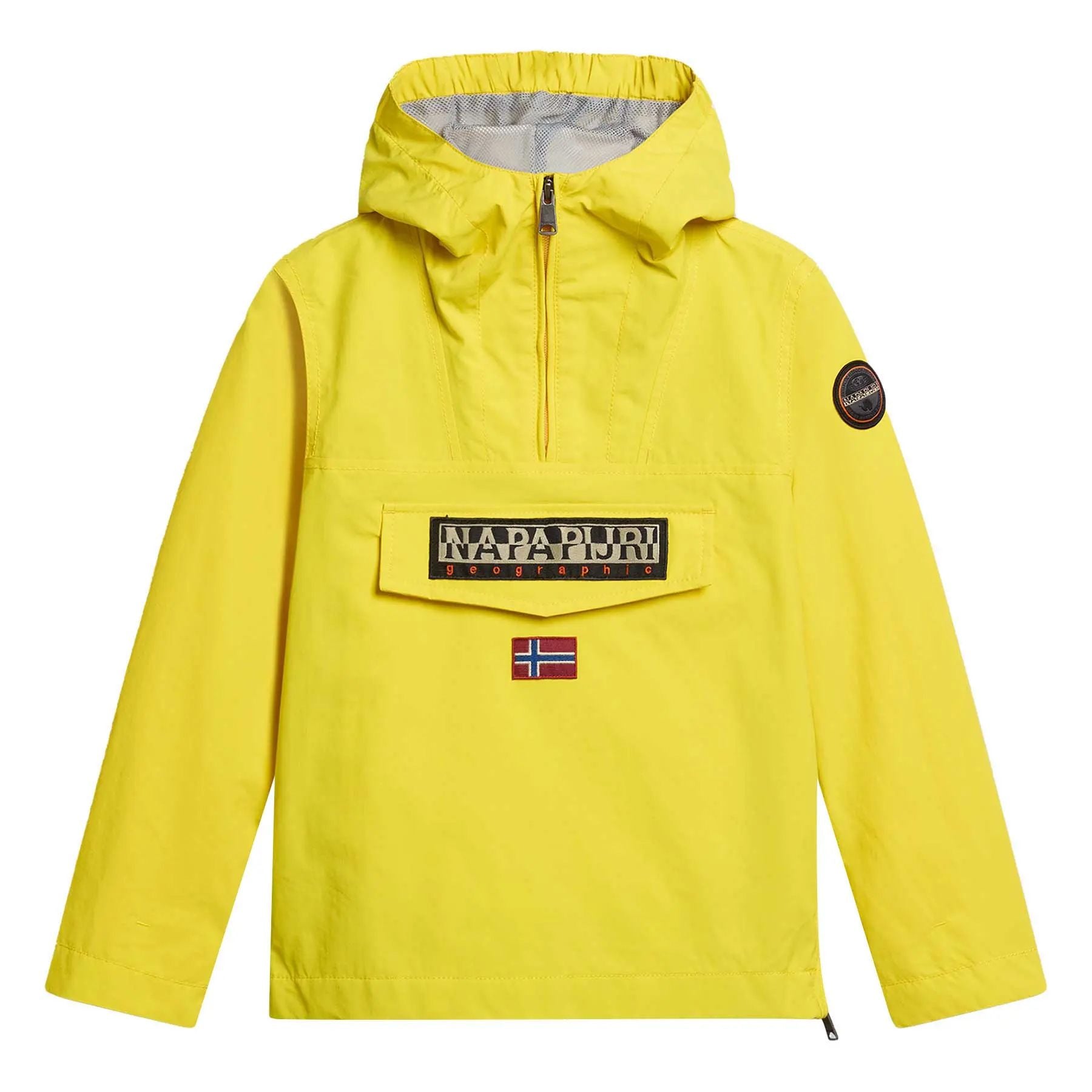 Napapijri Lightweight Solid Color Jacket with Fixed Hood and Maxi Pocket