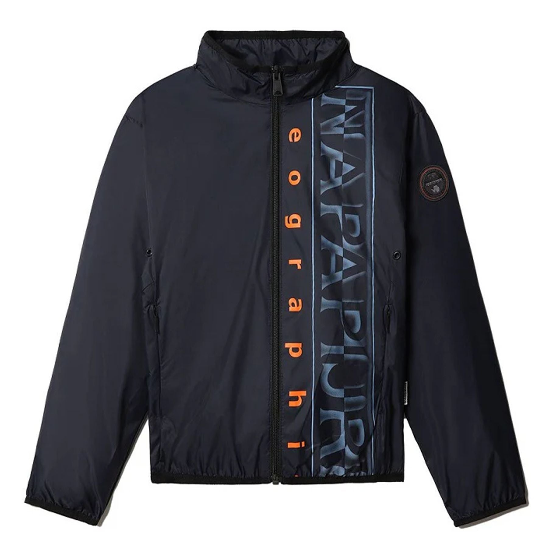 Napapijri Lightweight Full Zip Jacket with Hood and Logo Print