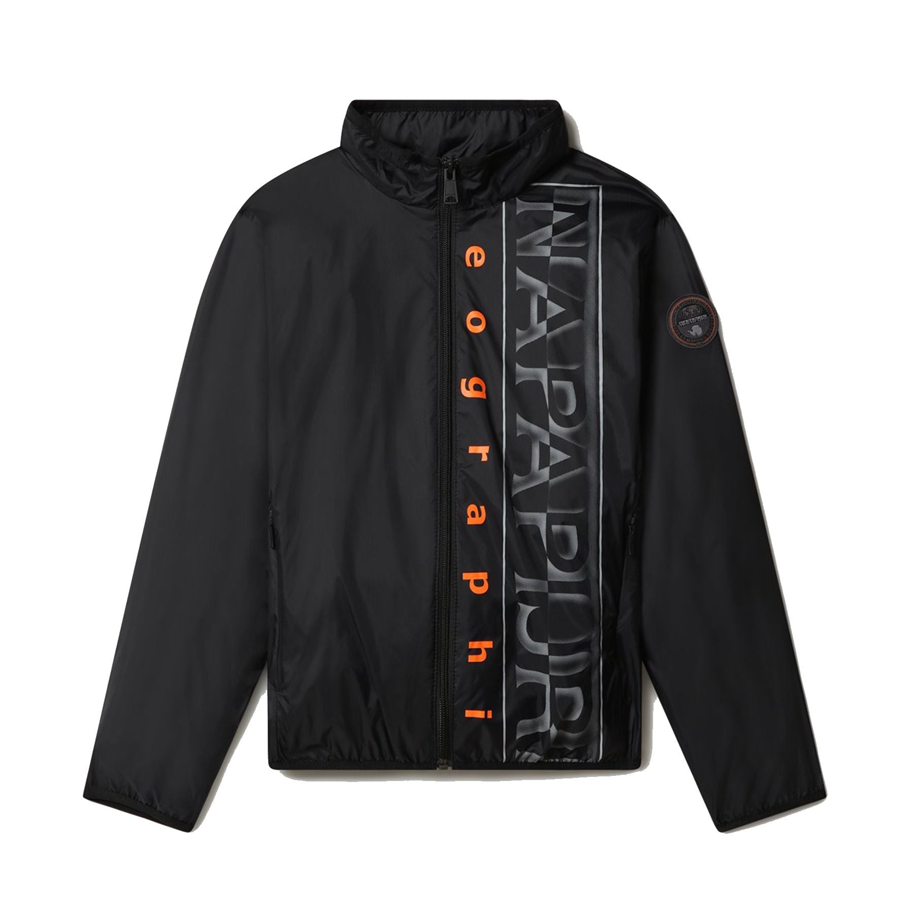 Napapijri Lightweight Full Zip Jacket with Hood and Logo Print