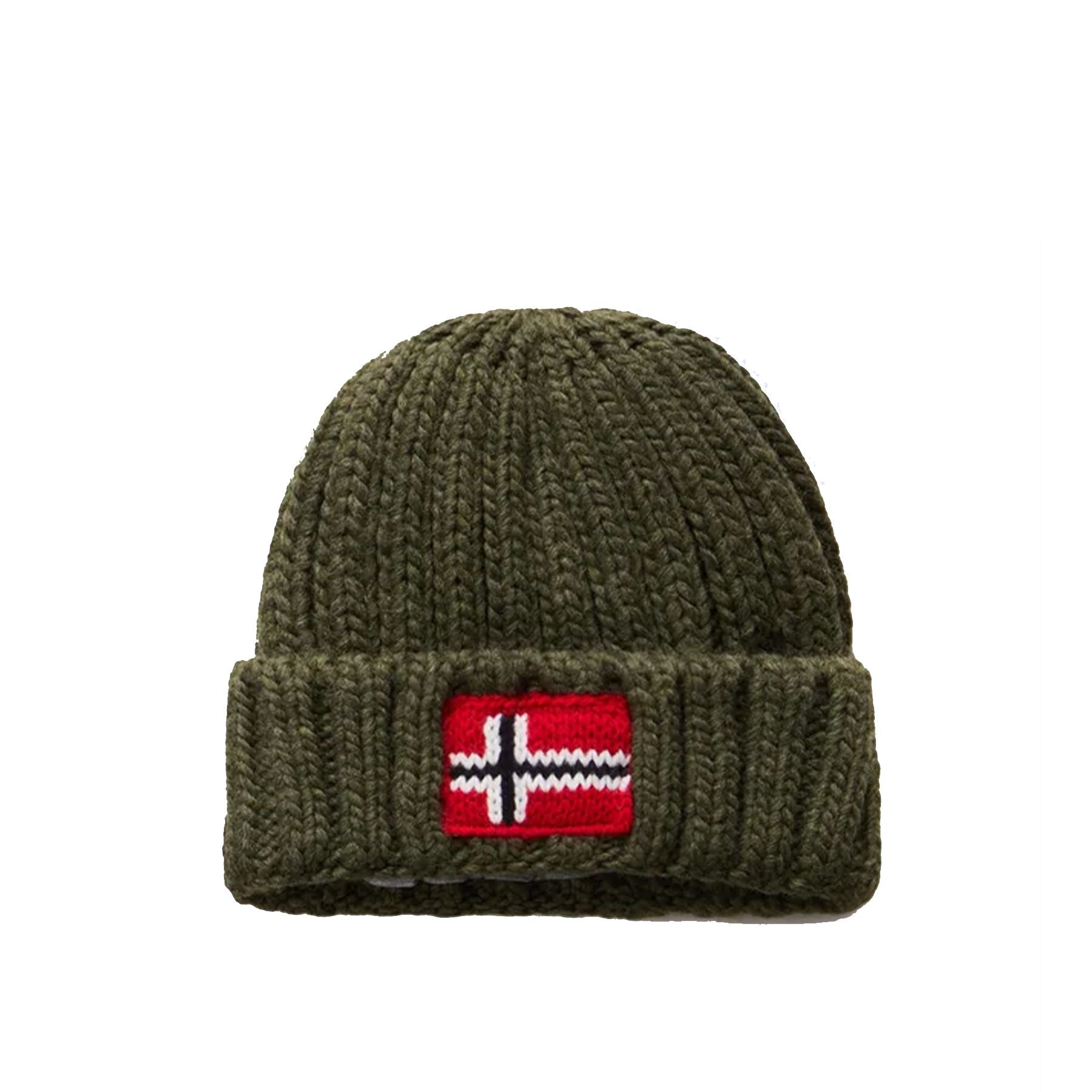 Napapijri Kids' Ribbed Knit Hat, Green