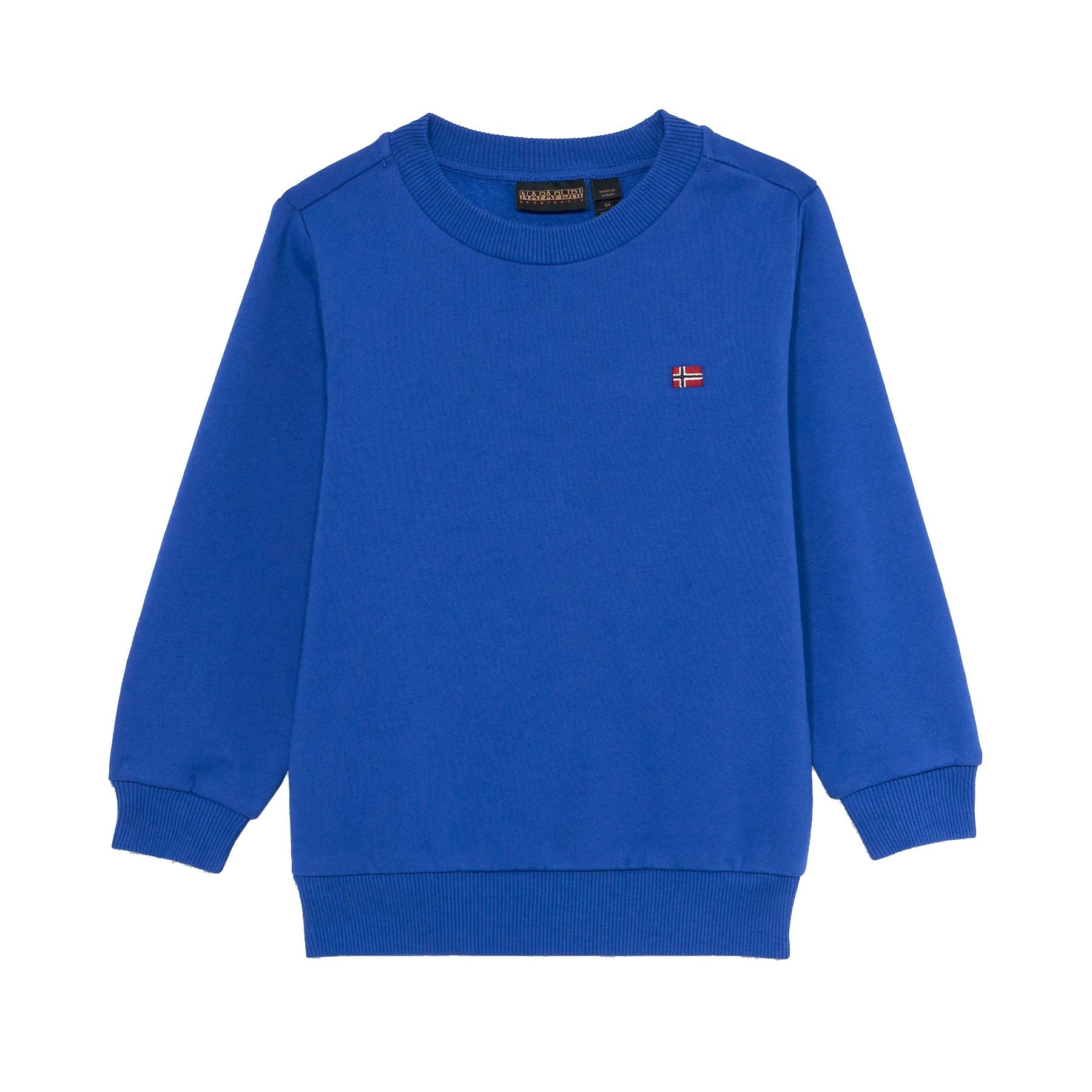 Napapijri Balis Royal Blue Crewneck Sweatshirt with Embroidery