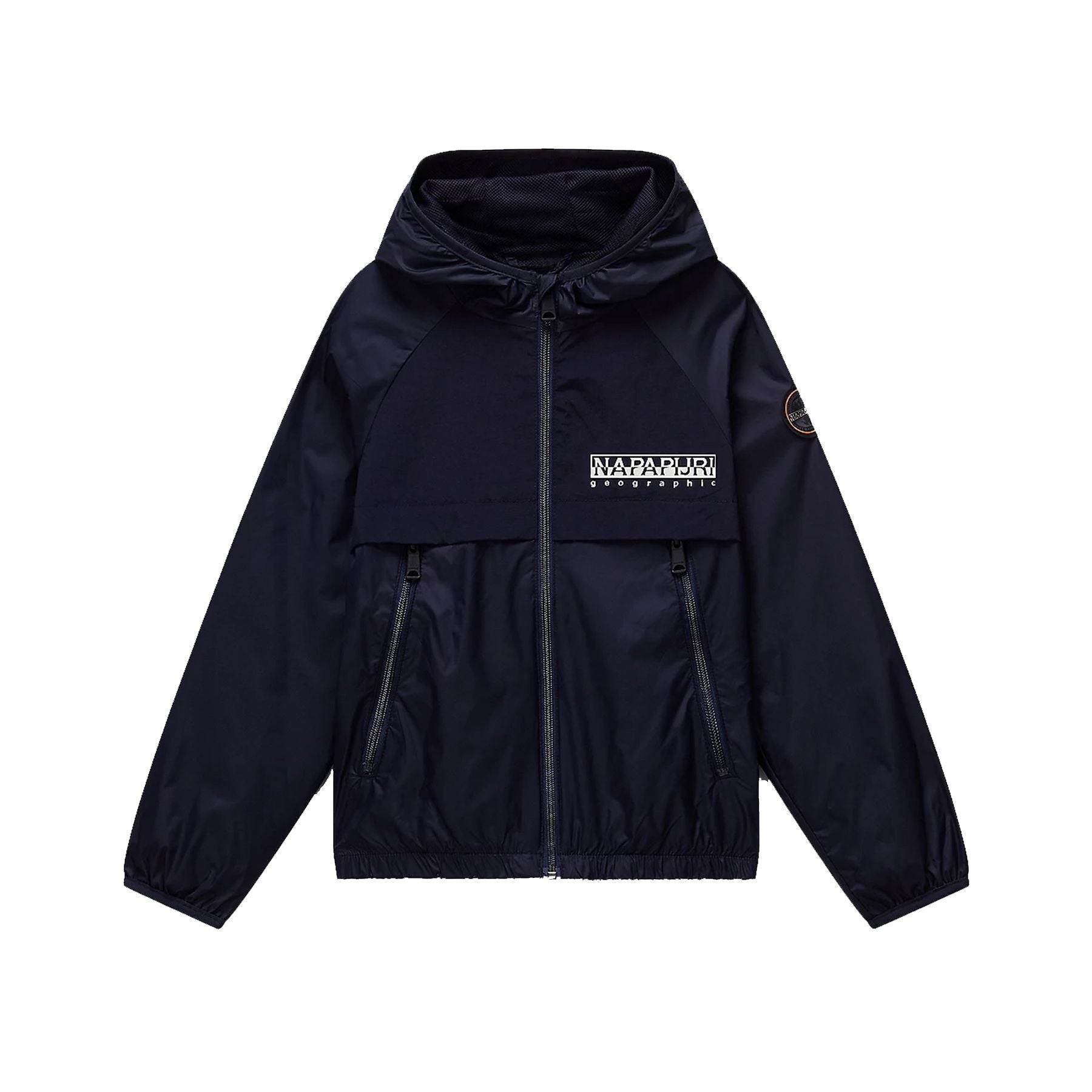 Napapijri Lightweight Jacket in Navy Blue with Hood