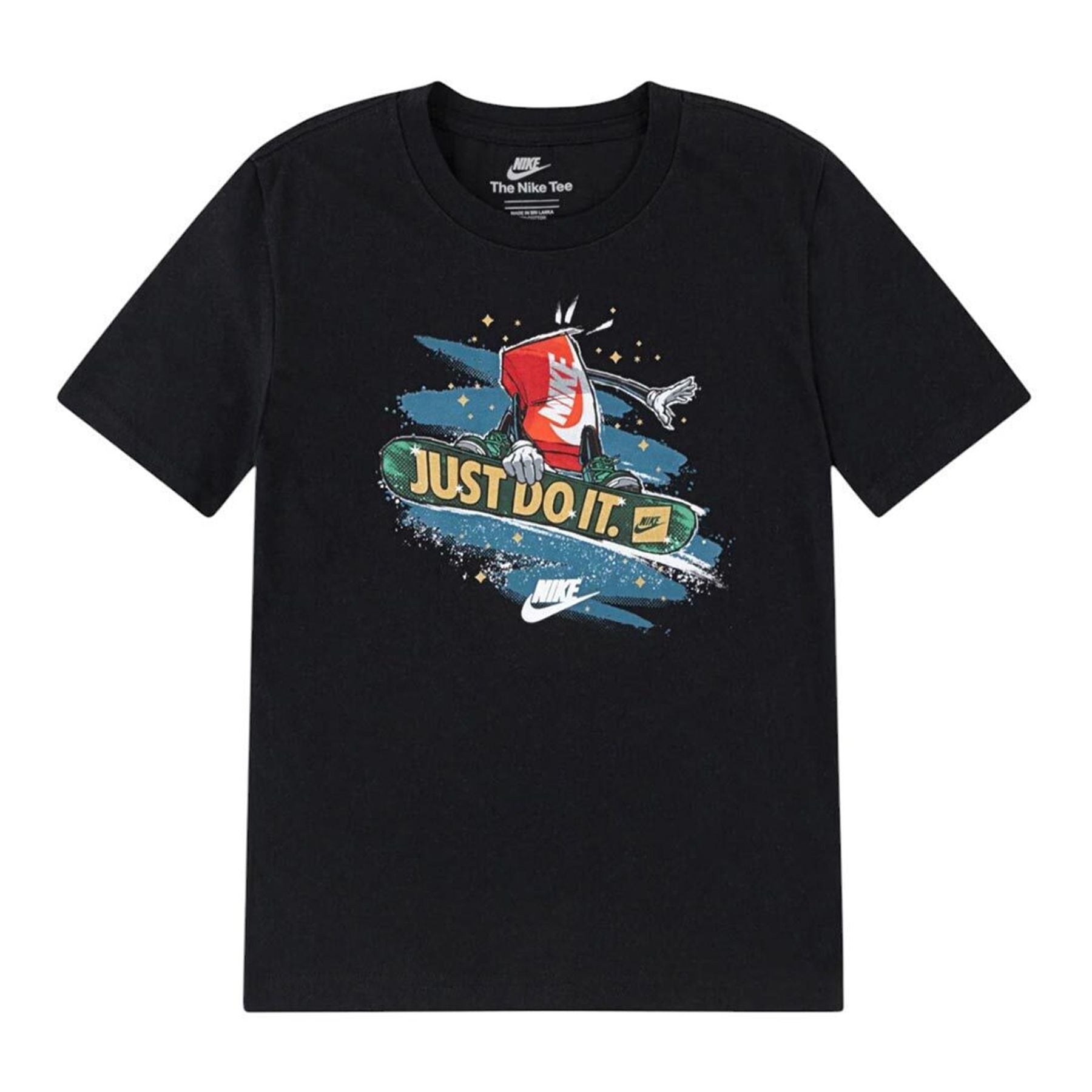 Black Crew Neck T-Shirt with Print